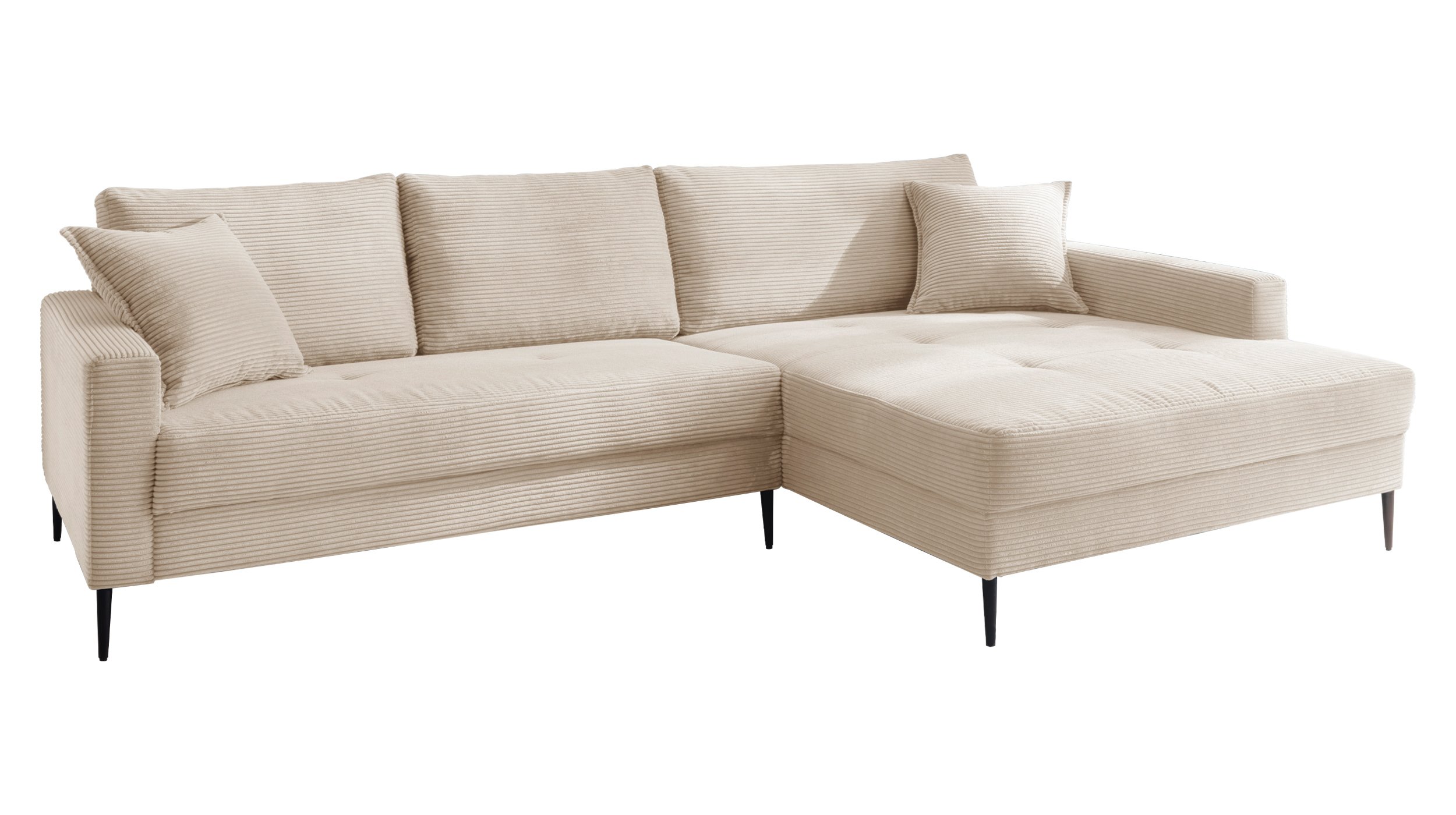 Ecksofa Cord creme 276 x 173 cm - SUMMER Ecksofa Cord creme 276 x 173 cm - SUMMER