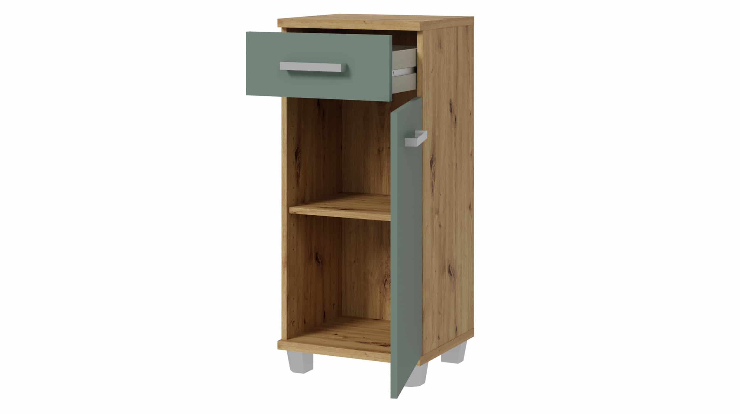 Bad Unterschrank grün - Artisan Eiche 40 cm - VERIS