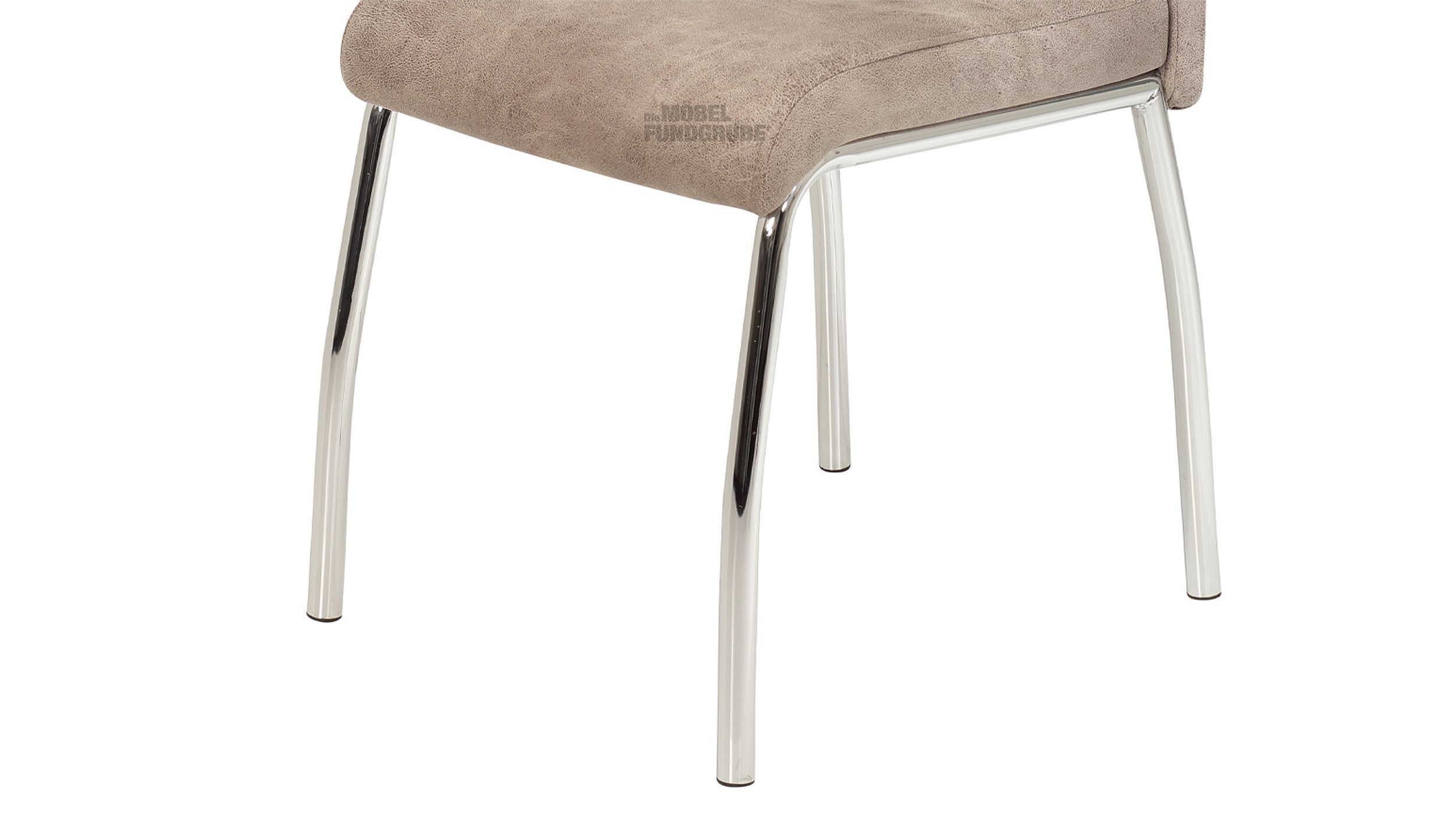 Polsterstuhl beige Metallgestell - Microfaser - SUSI