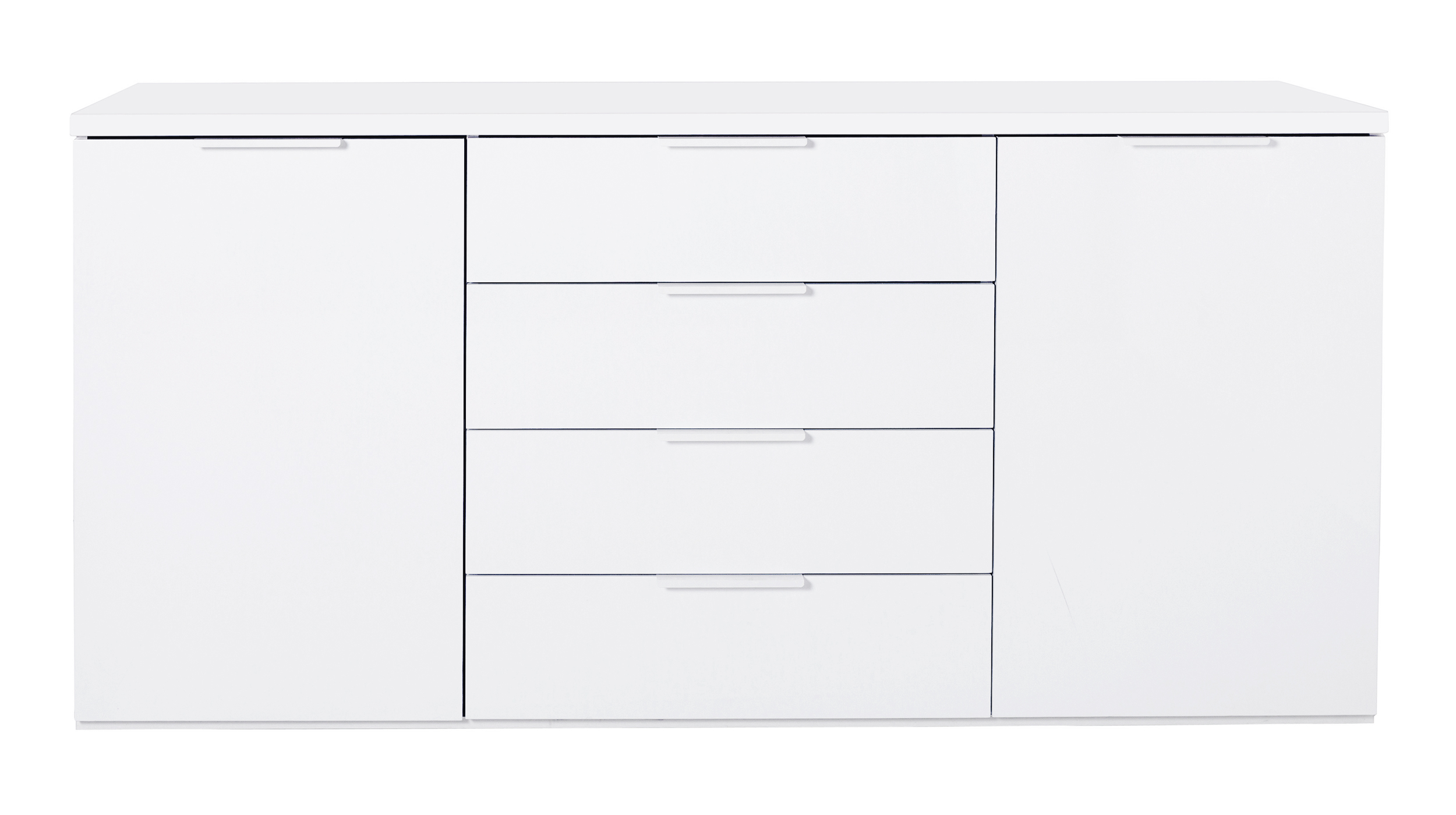 Sideboard weiß hochglanz 171 x 83 cm 4 Schubladen - MUNDI Sideboard weiß hochglanz 171 x 83 cm 4 Schubladen - MUNDI