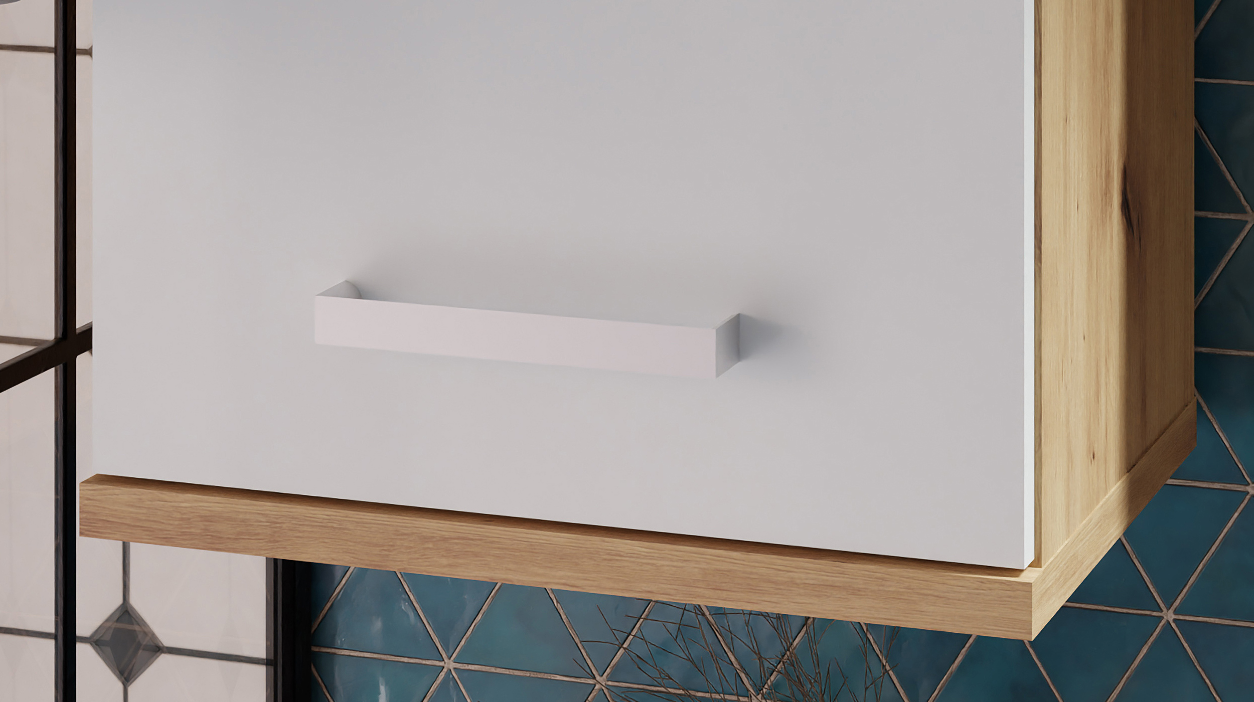 Bad Hängeschrank lichtgrau - Artisan Eiche 40 cm - VERIS