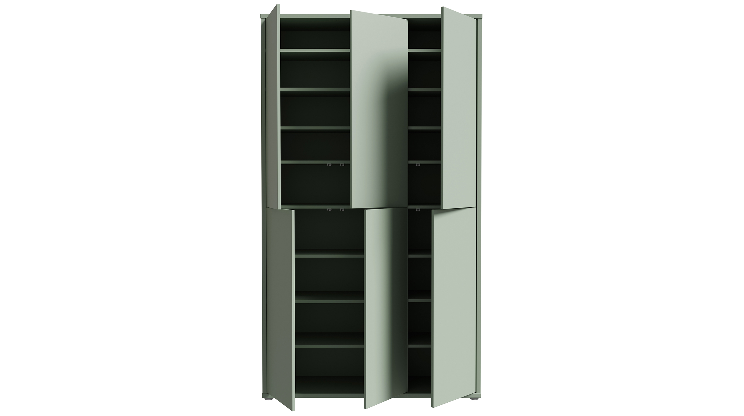 Schuhschrank grün 109 x 192 cm 6-türig - ALICE