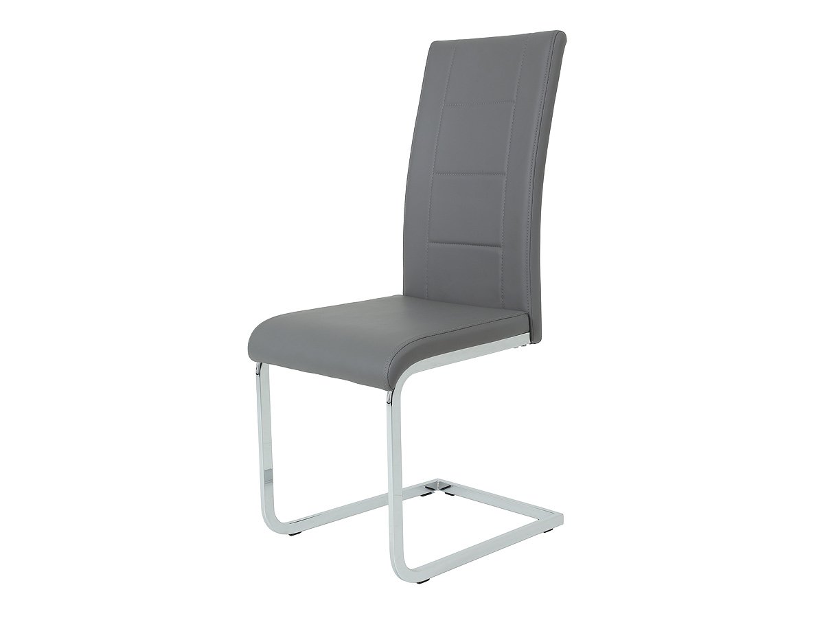 Schwingstuhl grau Freischwinger Lederlook - JOANA Schwingstuhl grau Freischwinger Lederlook - JOANA