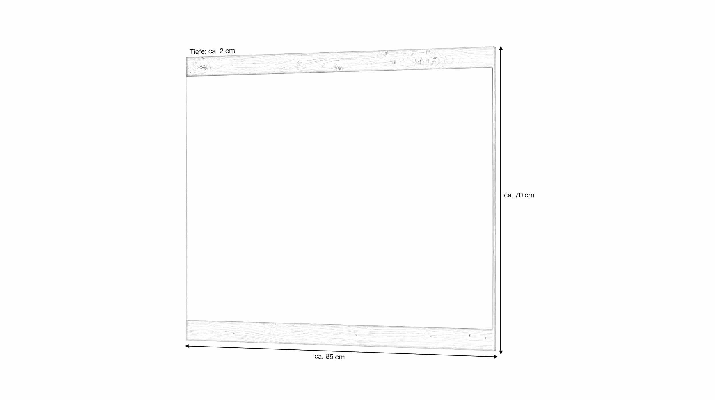 Wandspiegel Artisan Eiche 85 x 70 cm - MILAN 
