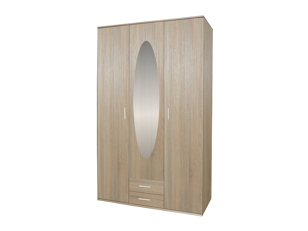 Kleiderschrank mit Spiegel - Sonoma Eiche - 120 cm - POWER Kleiderschrank Sonoma Eiche 120 cm 3-türig - POWER