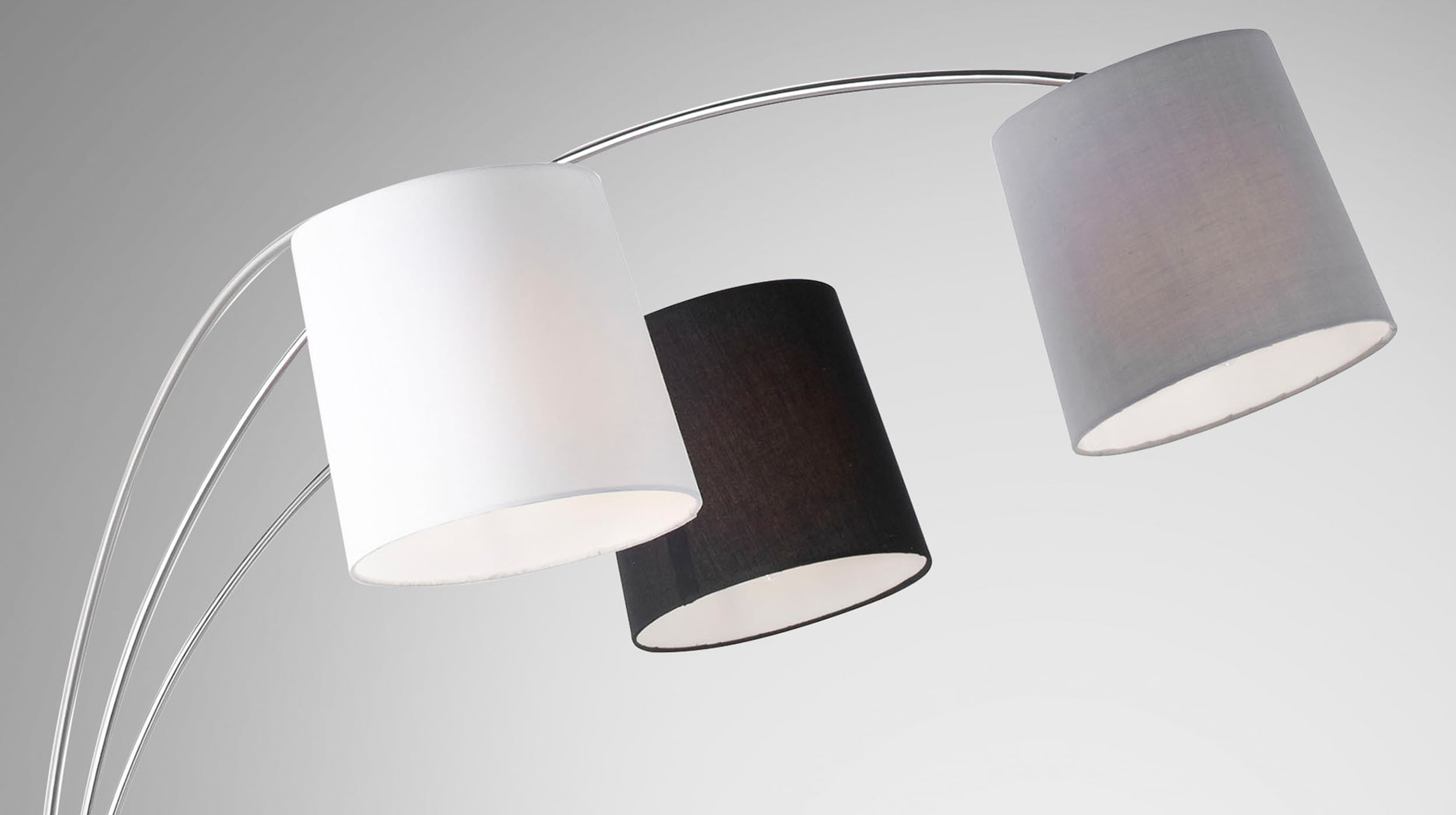 Stehlampe stahlfarben ca. 190 cm 3-Flammig - MELVIN