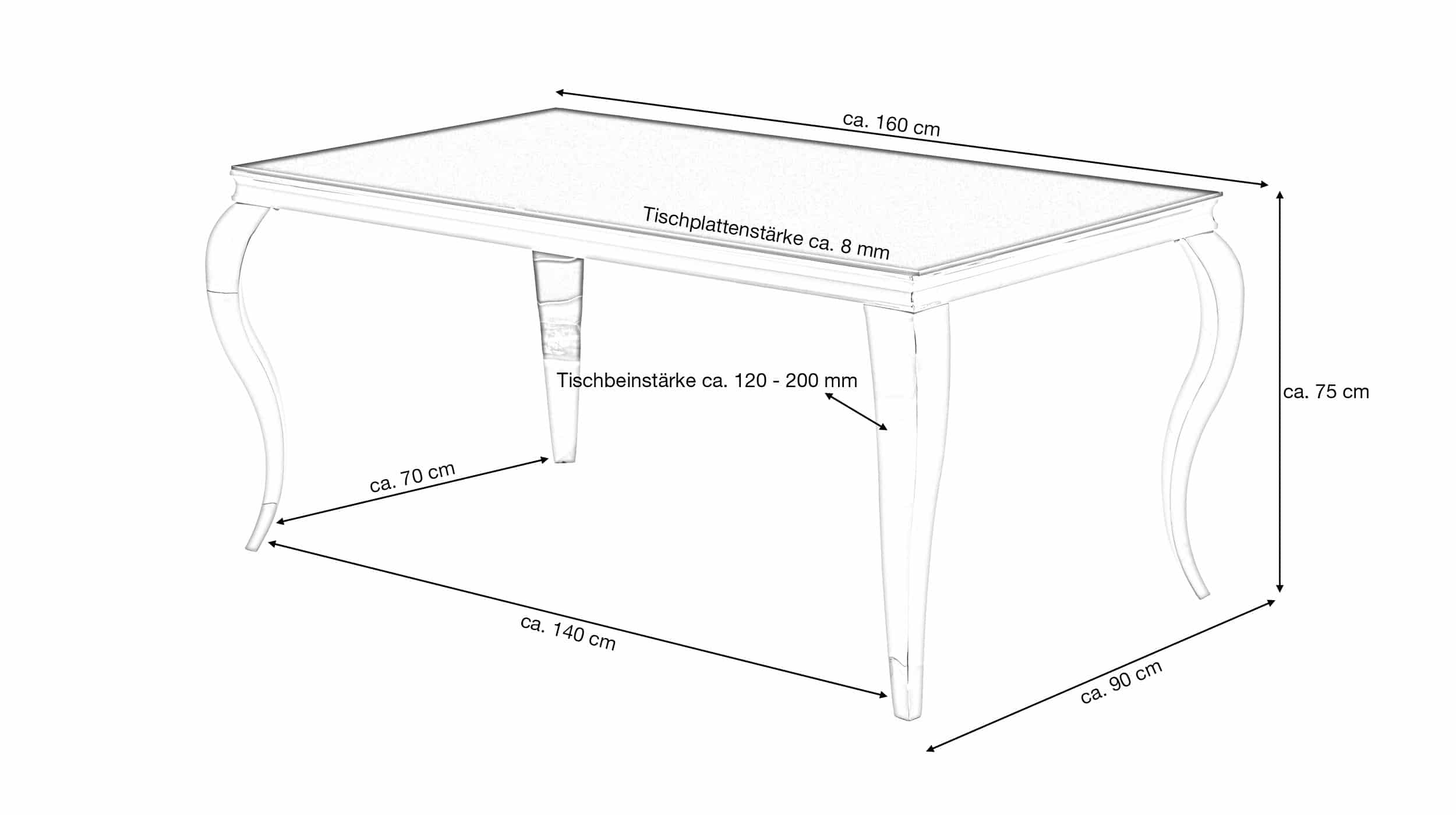Esstisch 160 cm schwarz Glas - BELKA