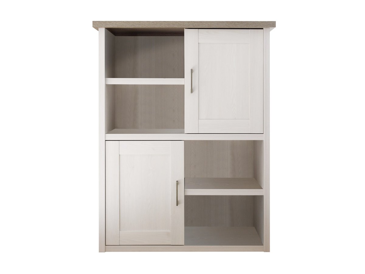 Highboard mit 2 Türen Pinie weiß - Trüffel 106 cm - LUCA Highboard mit 2 Türen Pinie weiß - Trüffel 106 cm - LUCA