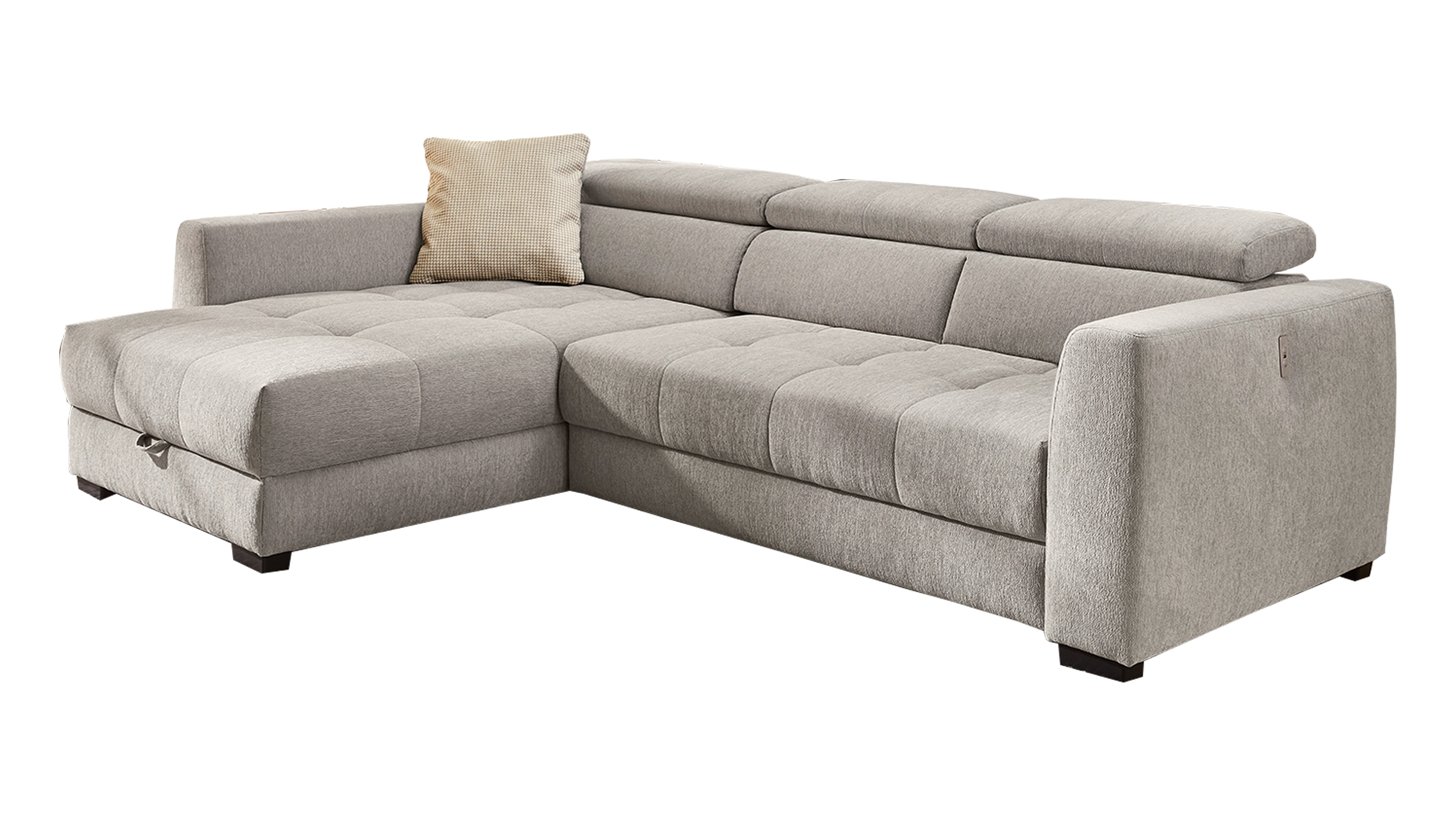 Ecksofa mit Bettkasten grau 300 x 196 cm - FIORINA Ecksofa mit Bettkasten grau 300 x 196 cm - FIORINA