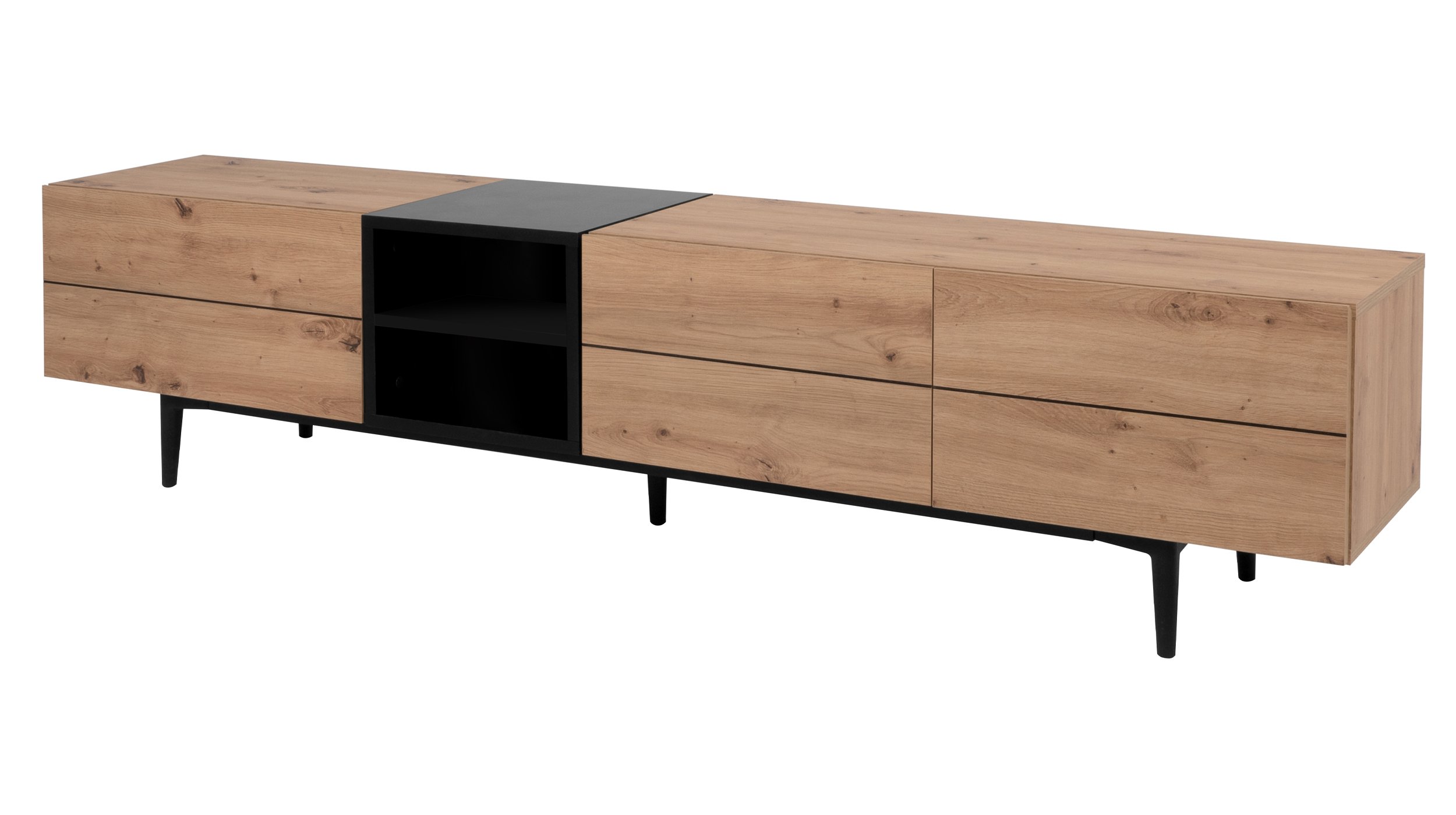 TV - Lowboard Artisan Eiche - schwarz 195 cm - NOLA TV - Lowboard Artisan Eiche - schwarz 195 cm - NOLA