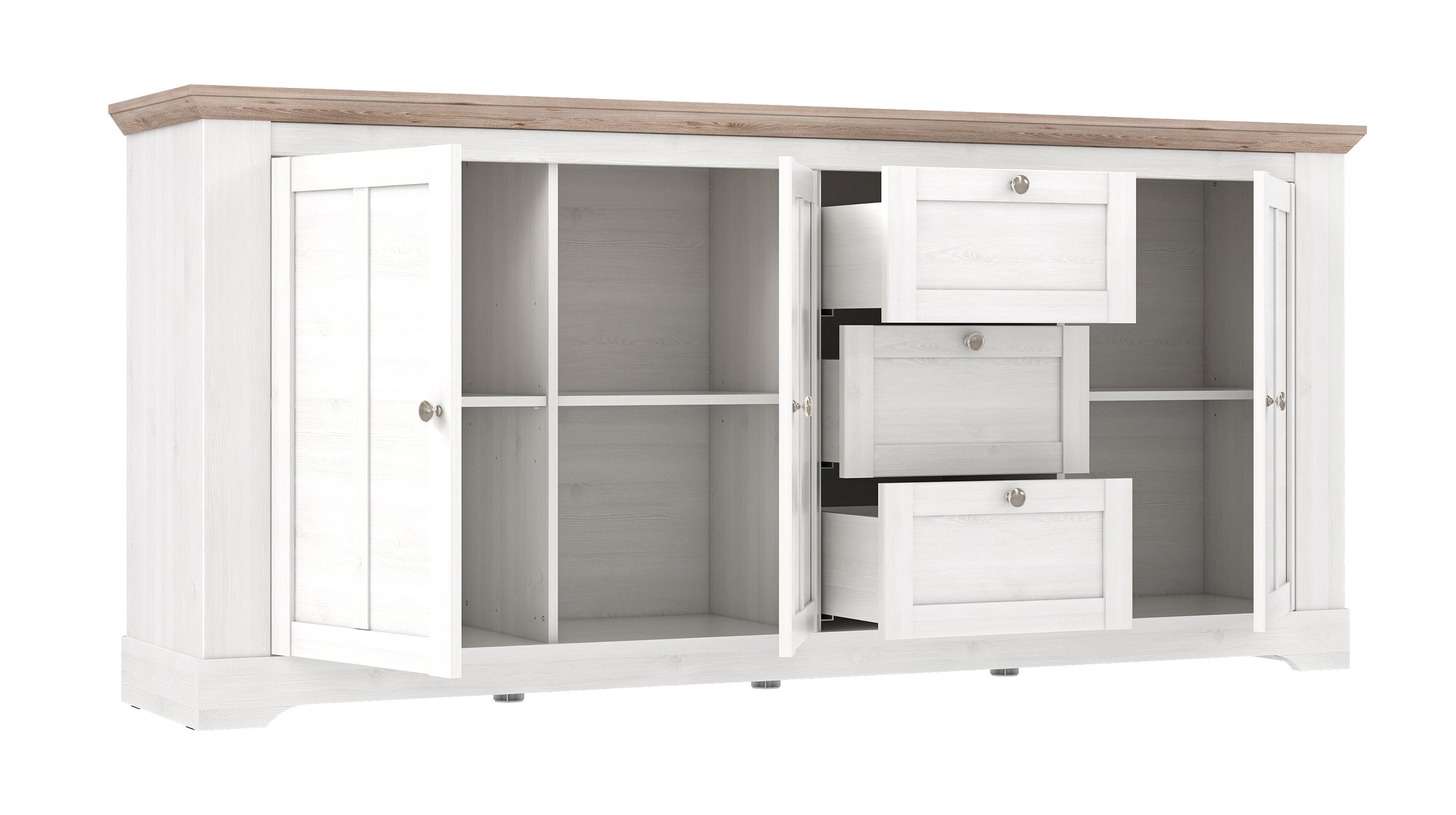 Sideboard Schneeeiche 205 cm 3-türig - ILOPPA