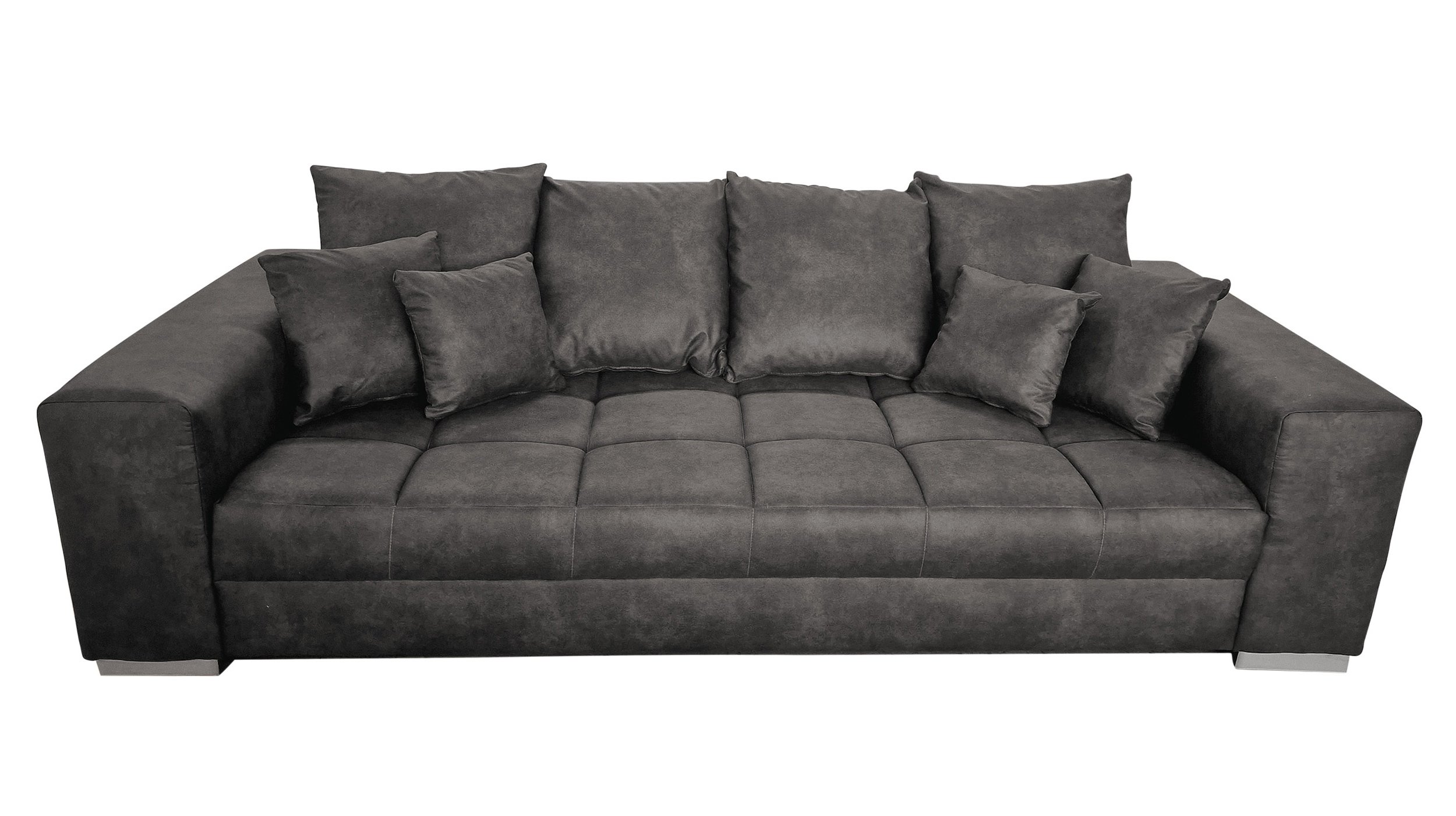 Big Sofa in grau Vintage 254 cm - Nosagunterfederung - BORNEO Big Sofa in grau Vintage 254 cm - Nosagunterfederung - BORNEO