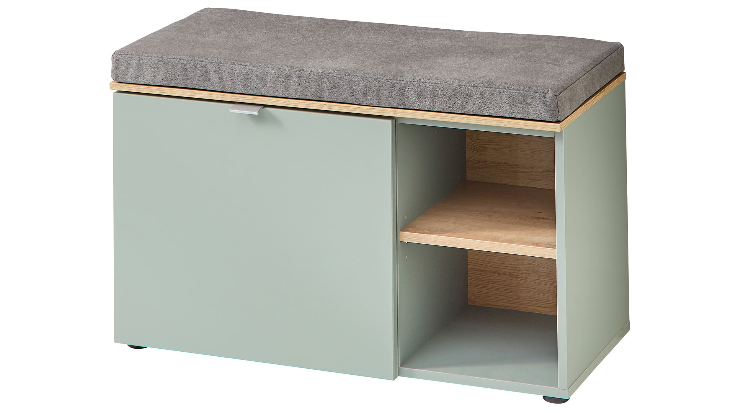 Garderobenbank mit Stauraum grün 78 cm Schuhbank - BARI Garderobenbank grün - Artisan Eiche 78 cm - BARI
