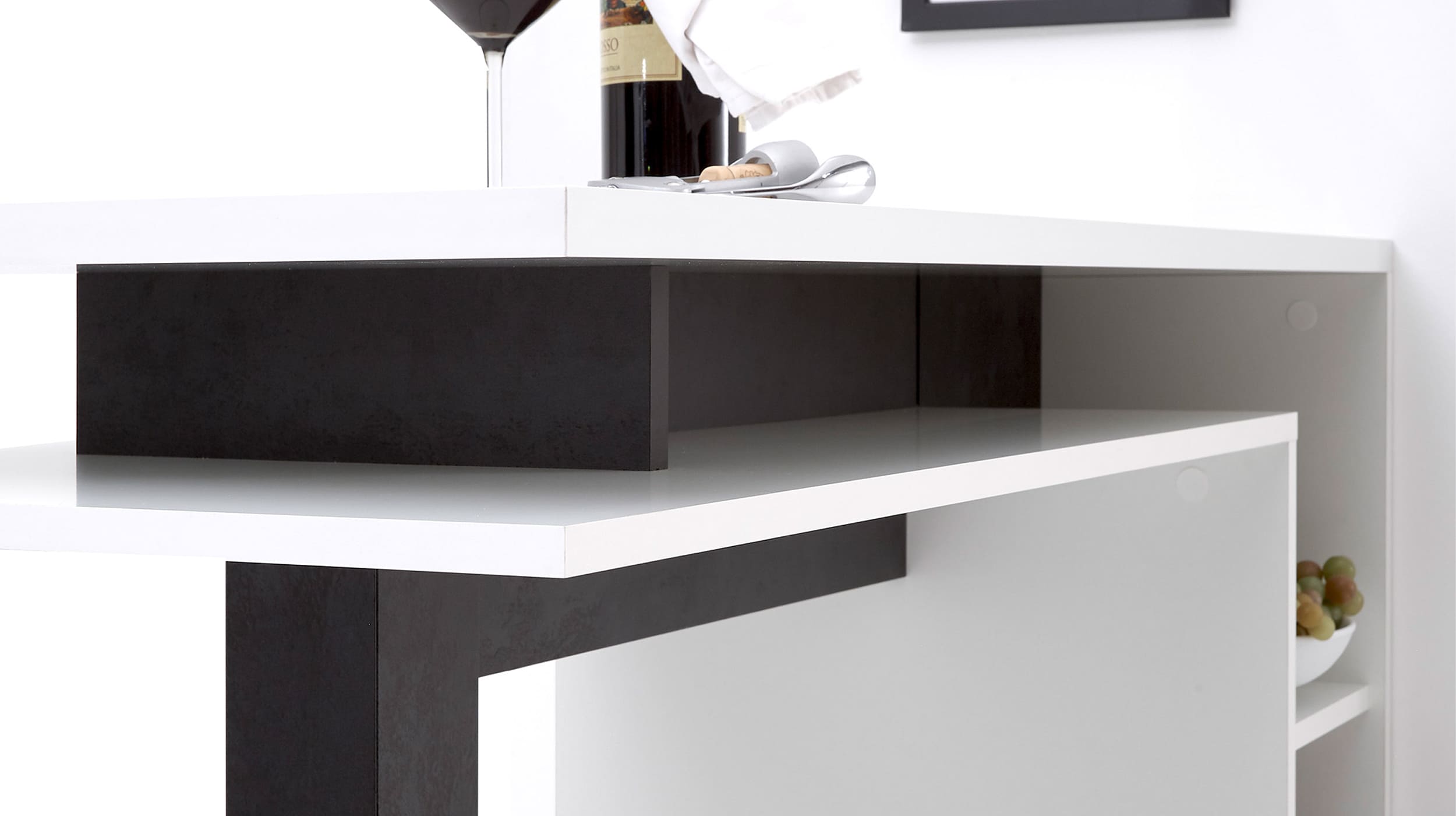 Bartisch weiß - Betonoptik 108 x 50 cm rechteckig - BAY