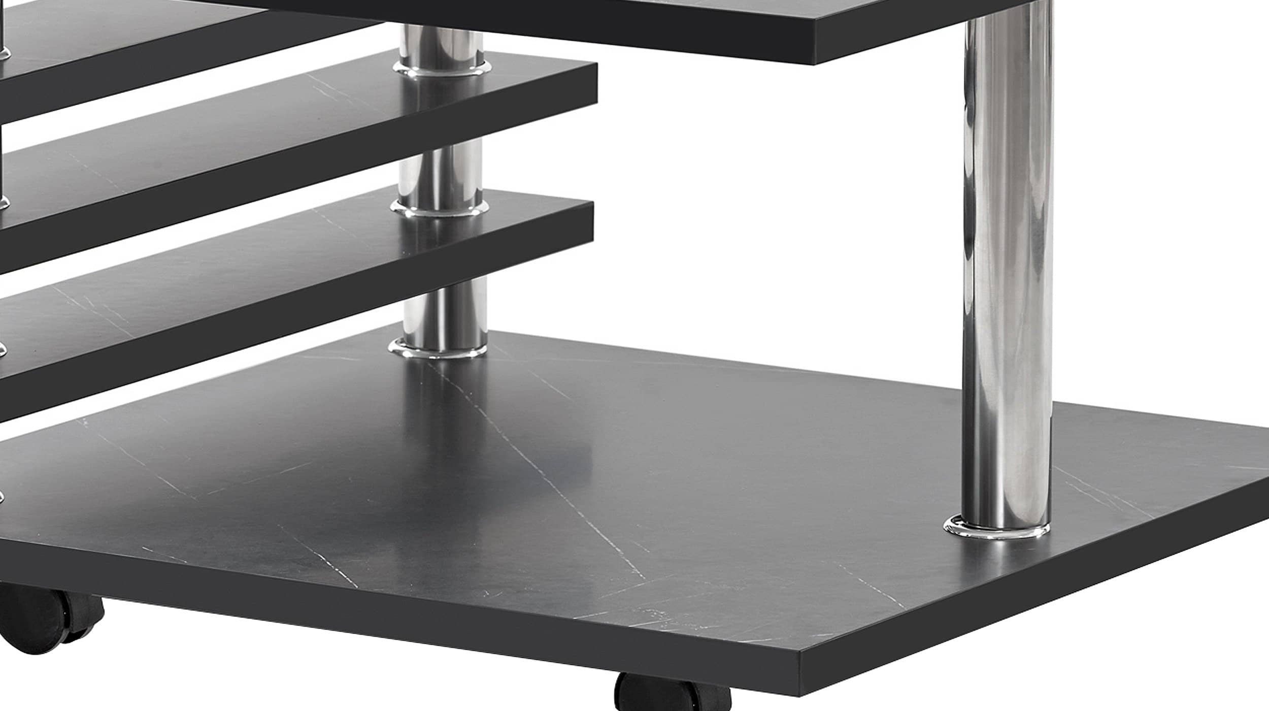 Couchtisch schwarz 65 x 65 cm Marmoroptik - ALVARO