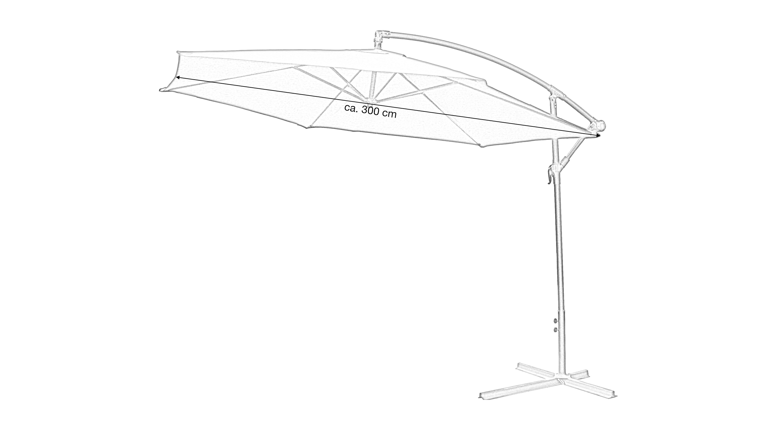 Ampelschirm anthrazit Durchmesser 300 cm - SUN
