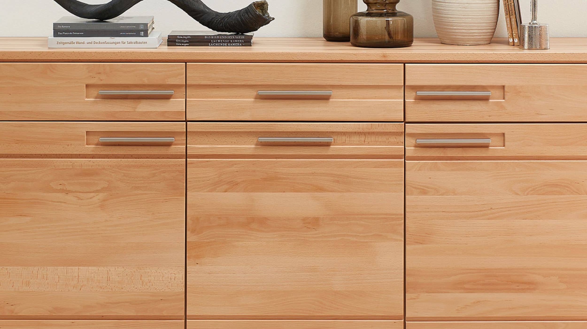 Sideboard mit 3 Schubladen Kernbuche 190 cm - NATURE ONE