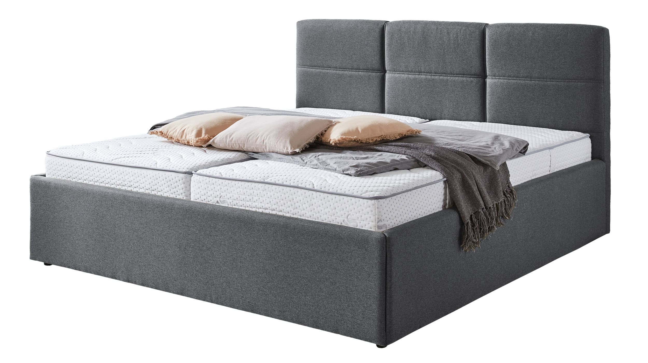 Polsterbett 180 x 200 cm Microfaser grau - DURANGO Polsterbett