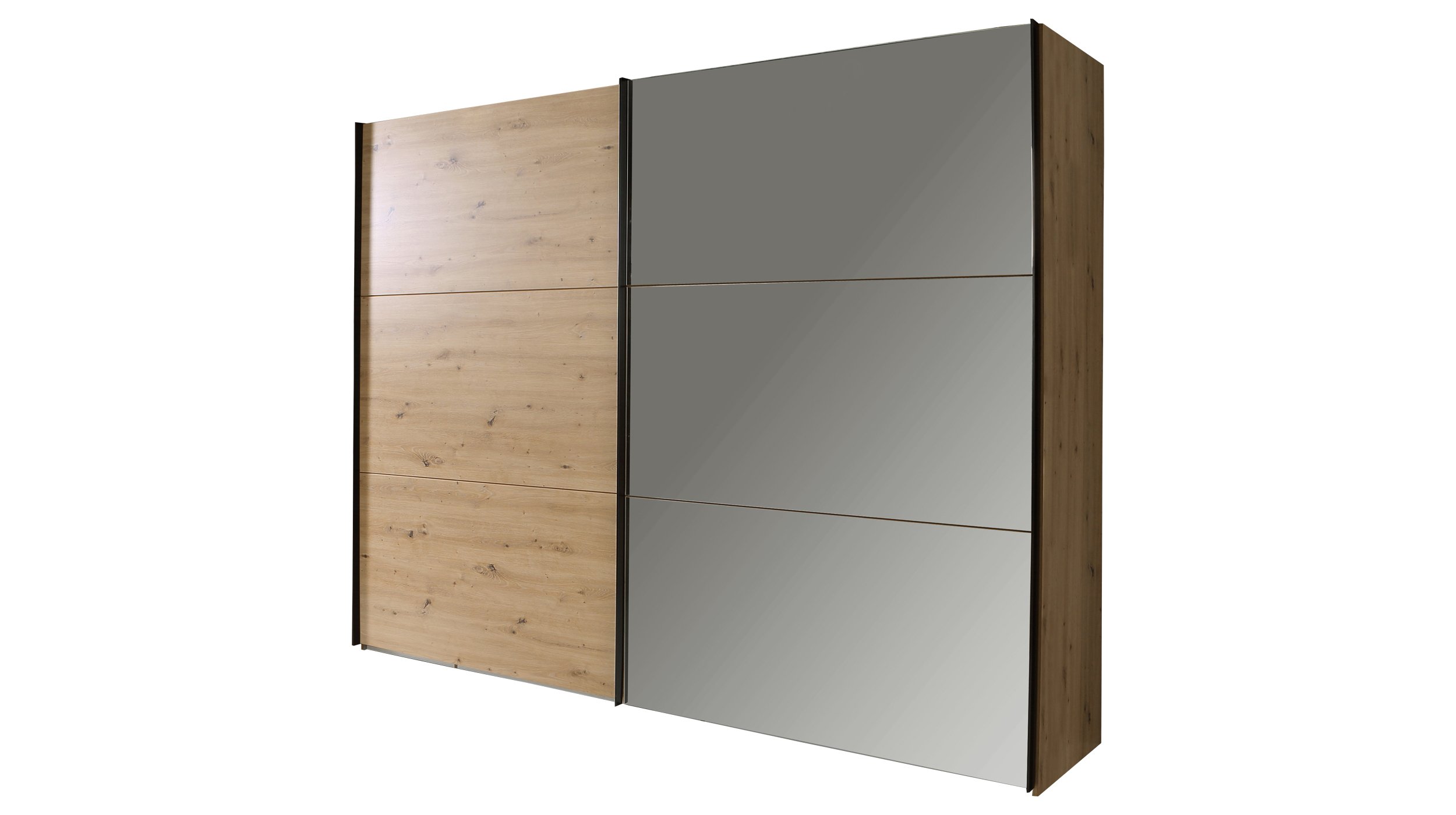 Schwebetürenschrank mit Spiegel - Artisan Eiche - 270 cm - TRONDHEIM Schwebetürenschrank 270 cm Artisan Eiche - TRONDHEIM