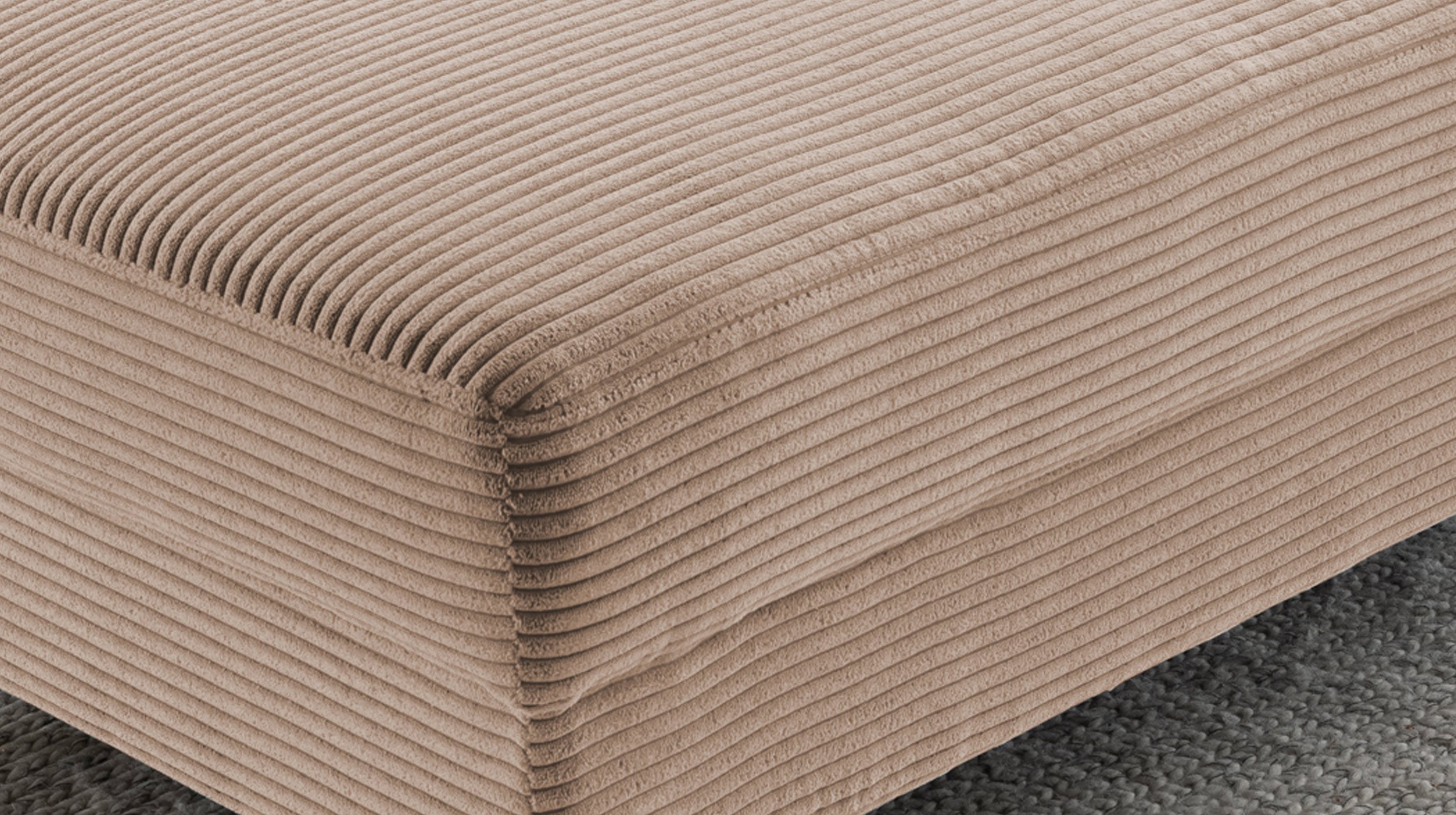 Hocker Sitzhocker 140 x 75 cm Cord caramel - SUMMER