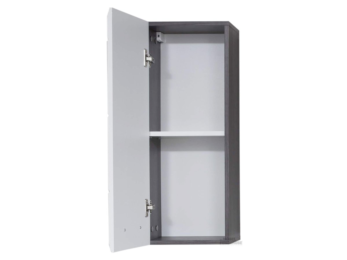 Bad Hängeschrank Rauchsilber - weiß Breite 30 cm - LINE