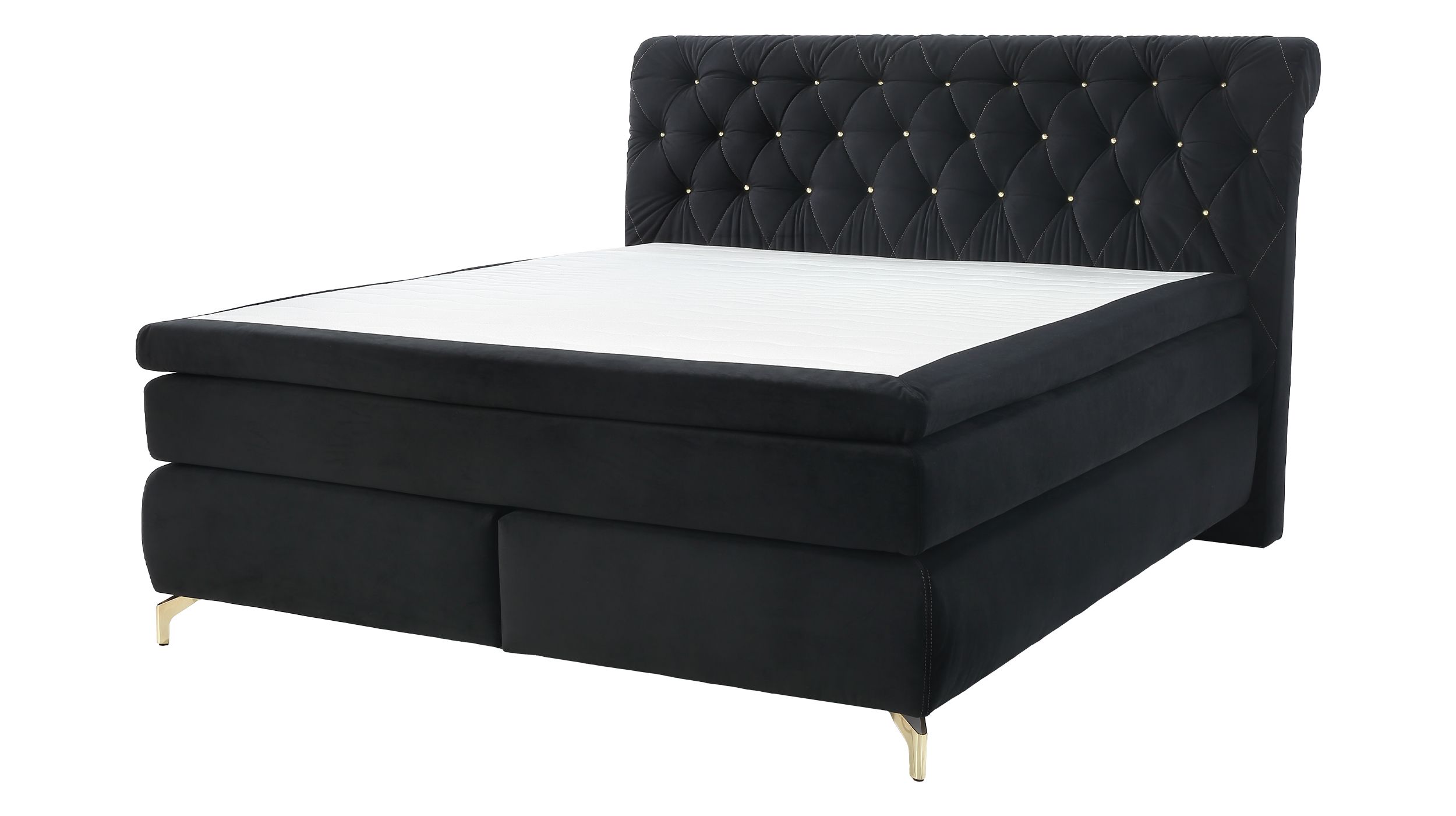 Boxspringbett 180 x 200 cm schwarz Samtlook - SANCARA Boxspringbett 180 x 200 cm schwarz Samtlook - SANCARA