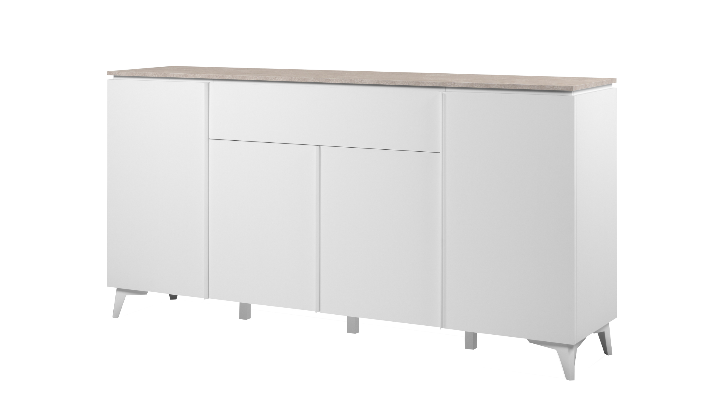 Sideboard Schublade weiß - Sandstein 177 cm - BERTRIX Sideboard Schublade weiß - Sandstein 177 cm - BERTRIX