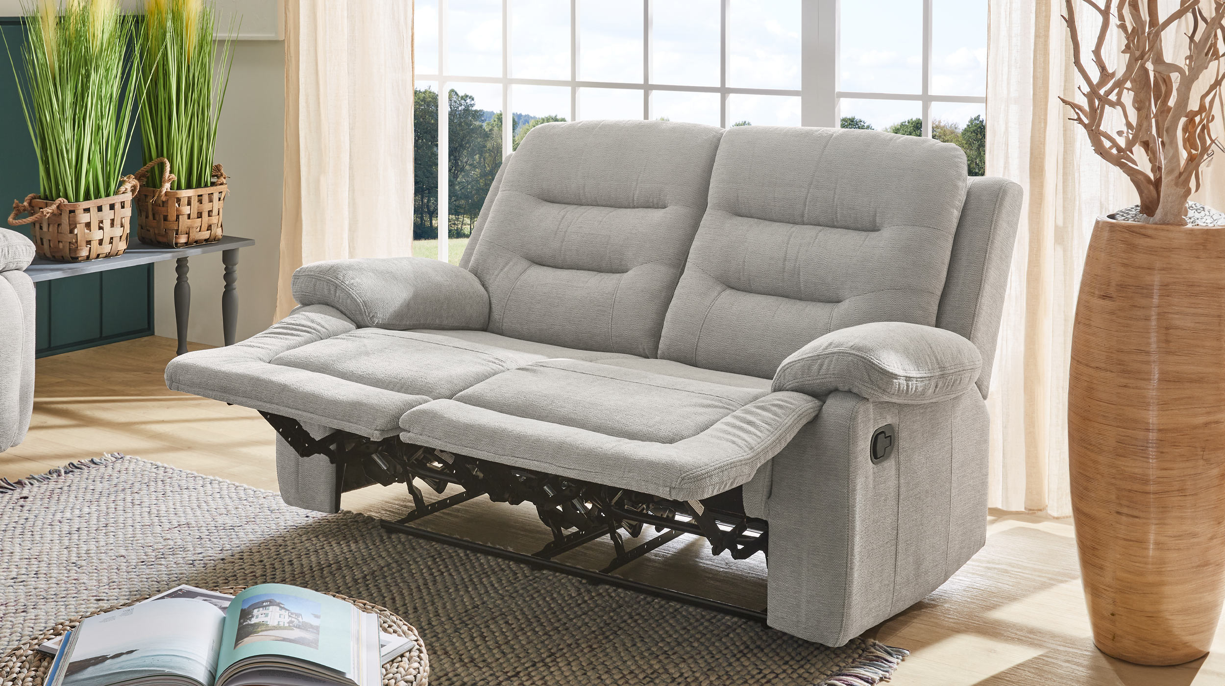 Einzelsofa 2-Sitzer grau 162 cm - mit Relaxfunktion - SYLT