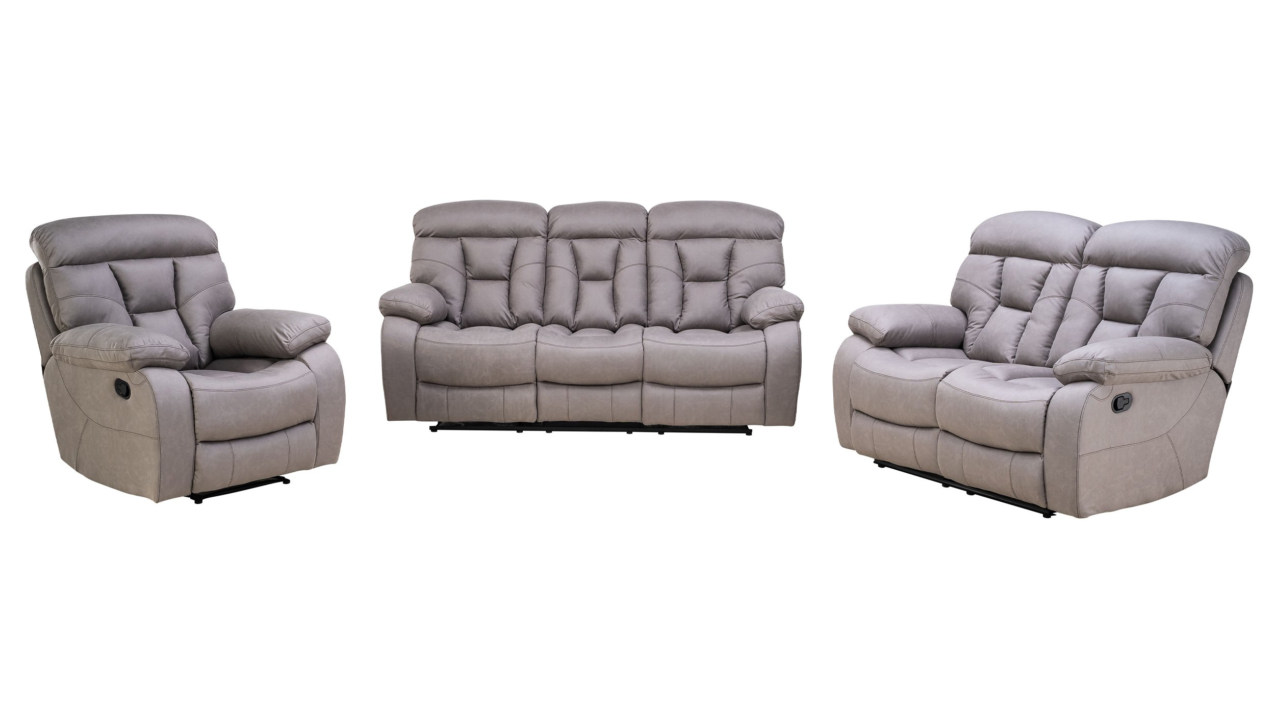 Einzelsofa Microfaser grau 213 cm - Relaxfunktion - SABINO