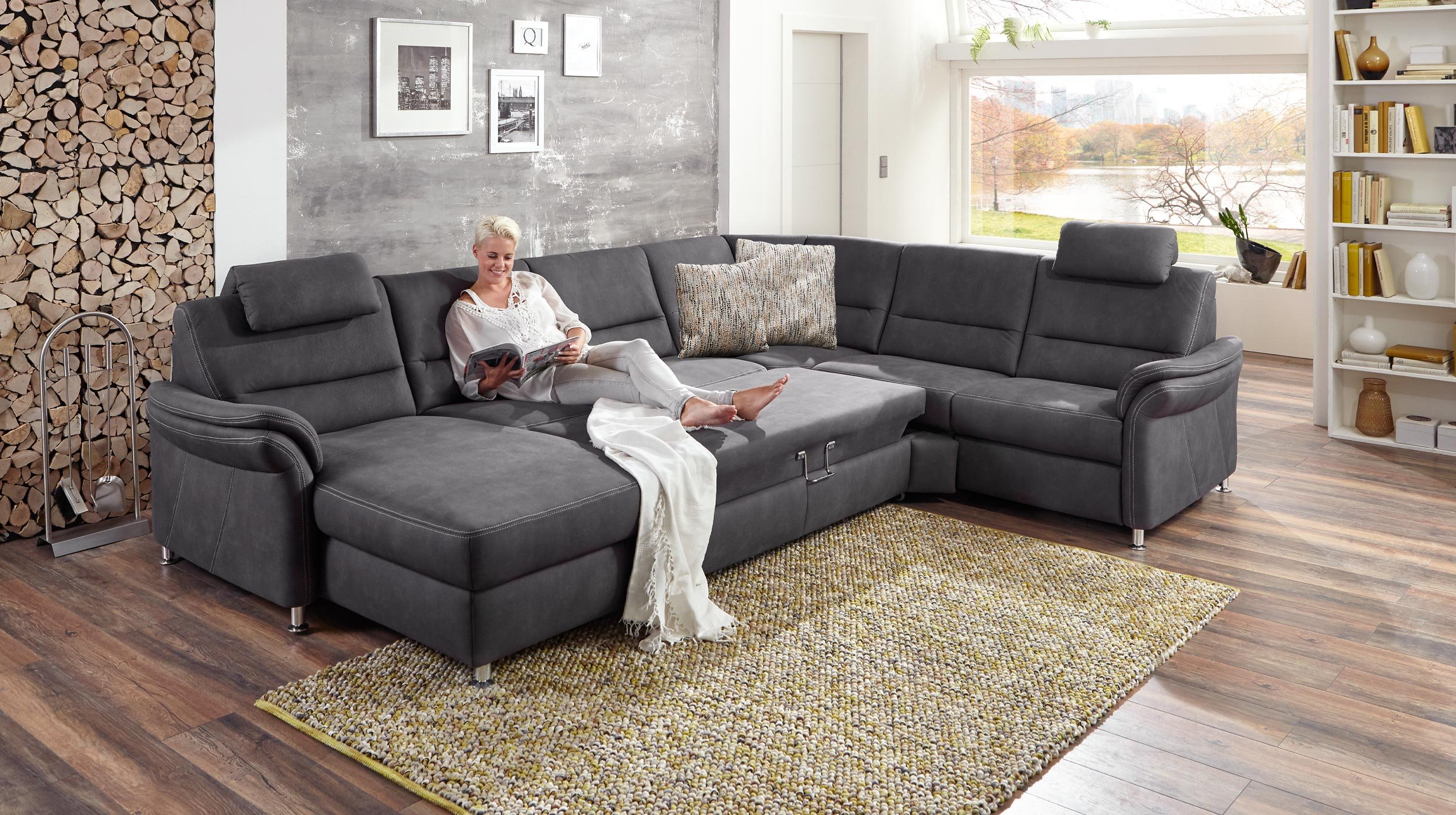 Couchliebe® Wohnlandschaft planbar - mammut grau - Premium Version - LEONARDO