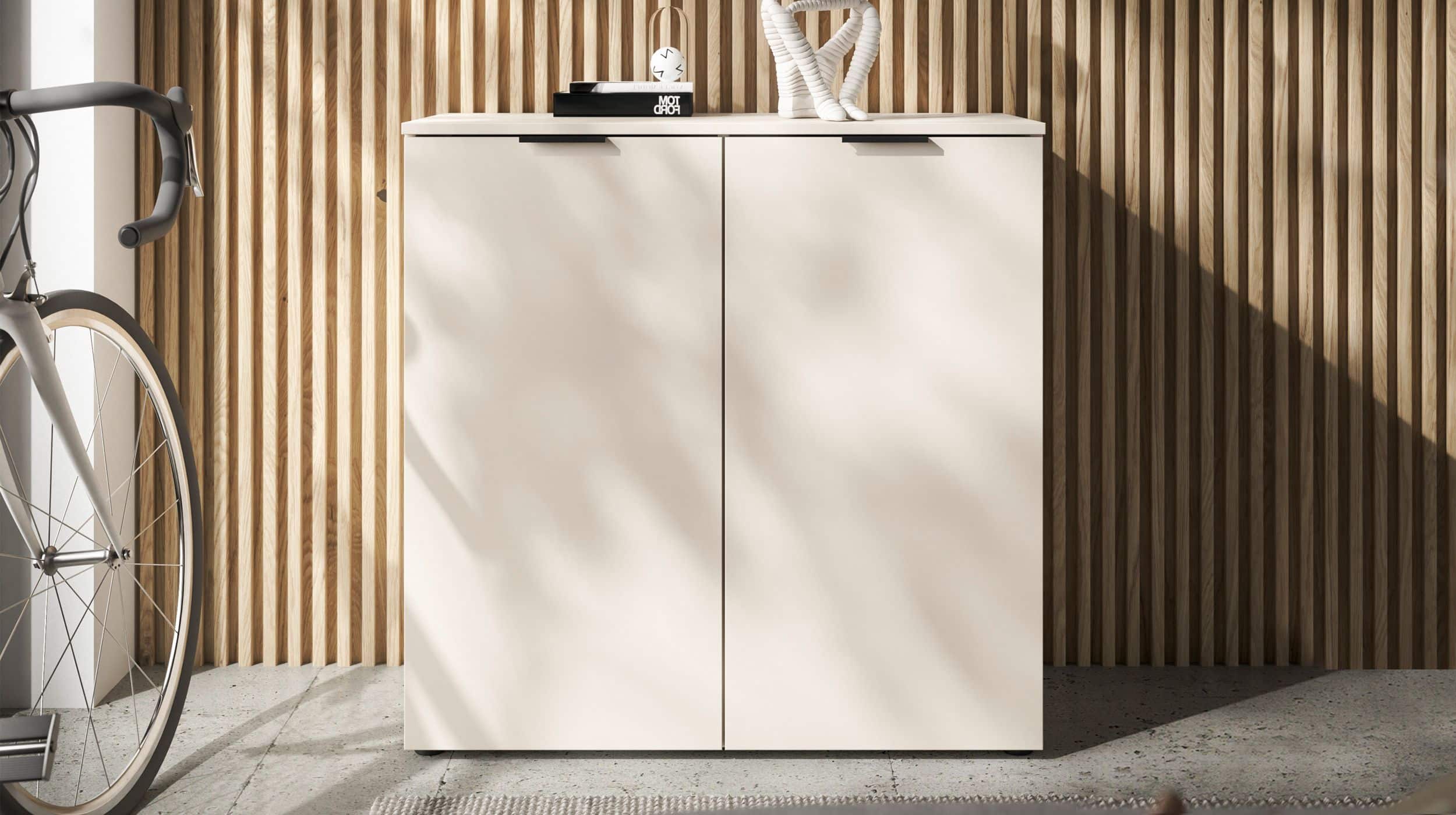 Kommode beige 90 x 40 cm - 2-türig - LINZ