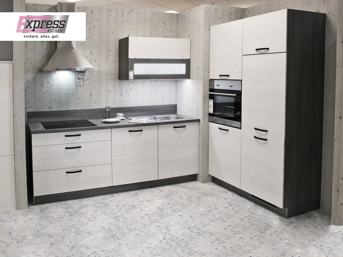 Eckküche 210 + 120 cm - mit Geräten - Küchenfronten matt - PLAN Eckküche 210 + 120 cm - inkl. Elektrogeräte - Küchenfronten matt - PLAN