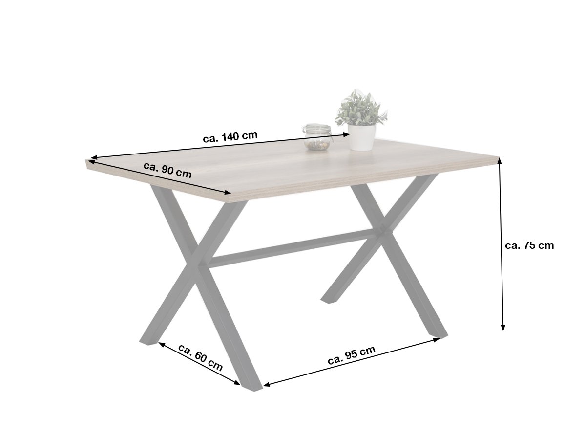 Esstisch 140 x 90 cm Wildeiche - BONNY