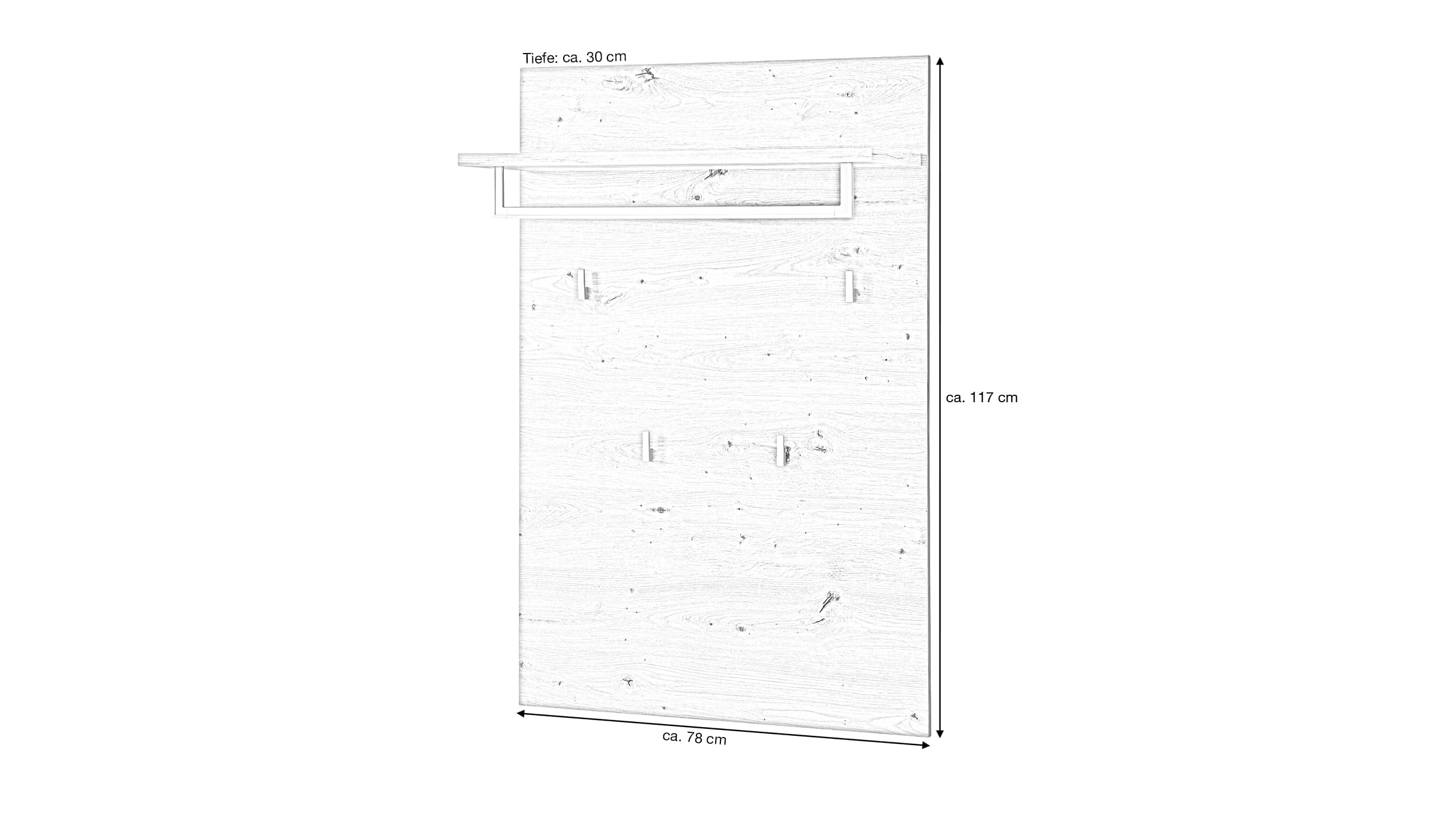 Wandgarderobe Paneel Artisan Eiche 78 x 117 cm - BARI