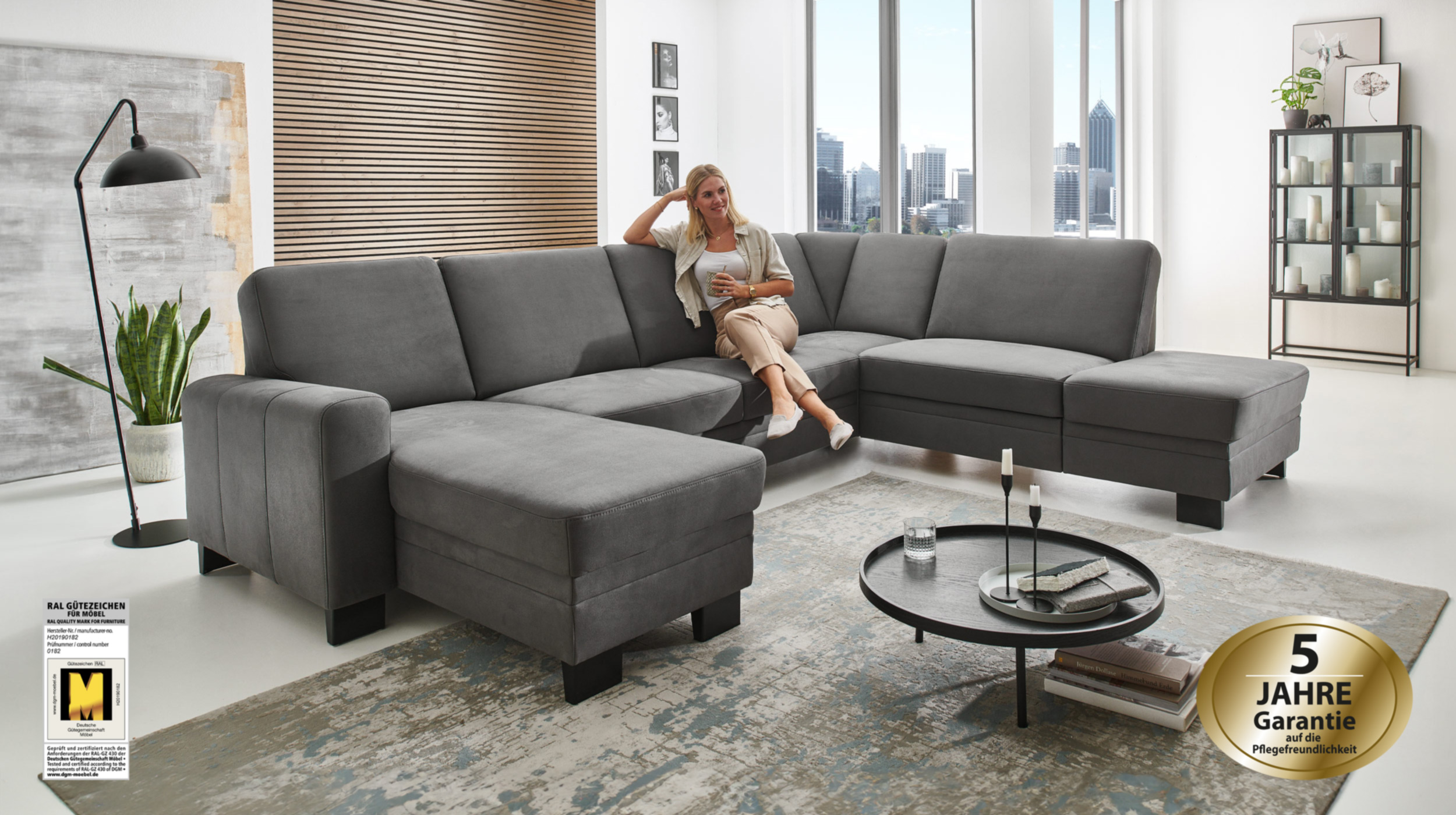 Couchliebe® Wohnlandschaft planbar - anthrazit - Basis Version - CINCINATTI