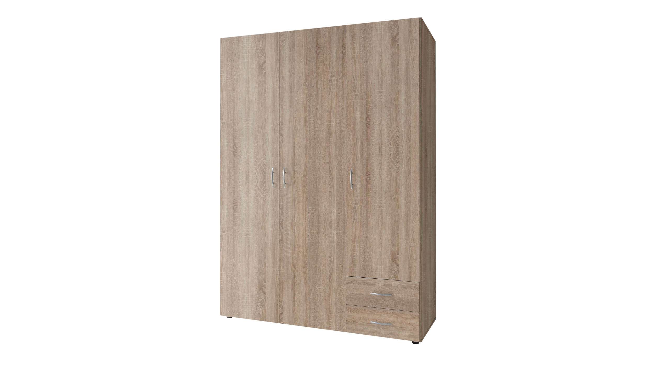 Kleiderschrank Sonoma Eiche - 120 cm - 3-türig - BASE Kleiderschrank Sonoma Eiche - 120 cm - 3-türig - BASE