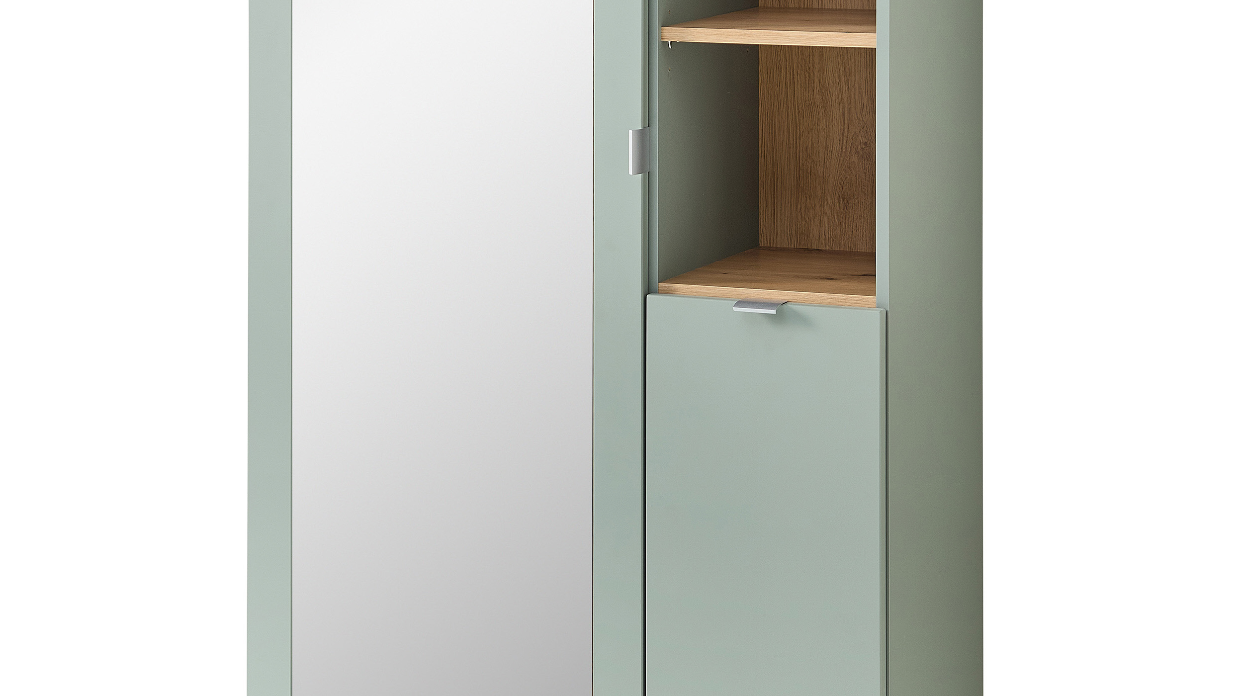 Garderobenschrank grün - Artisan Eiche 202 cm - BARI