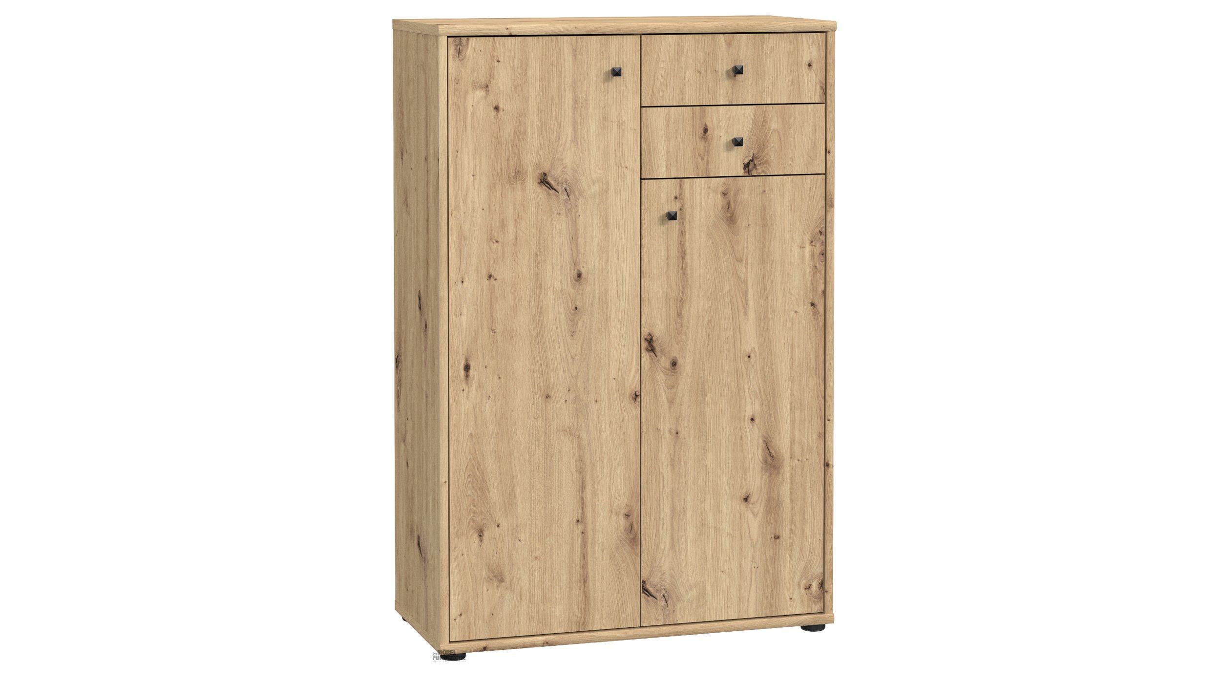 Kommode Artisan Eiche 74 cm 2-türig 2 Schubladen - TEMPRA Kommode Artisan Eiche 74 cm 2-türig 2 Schubladen - TEMPRA