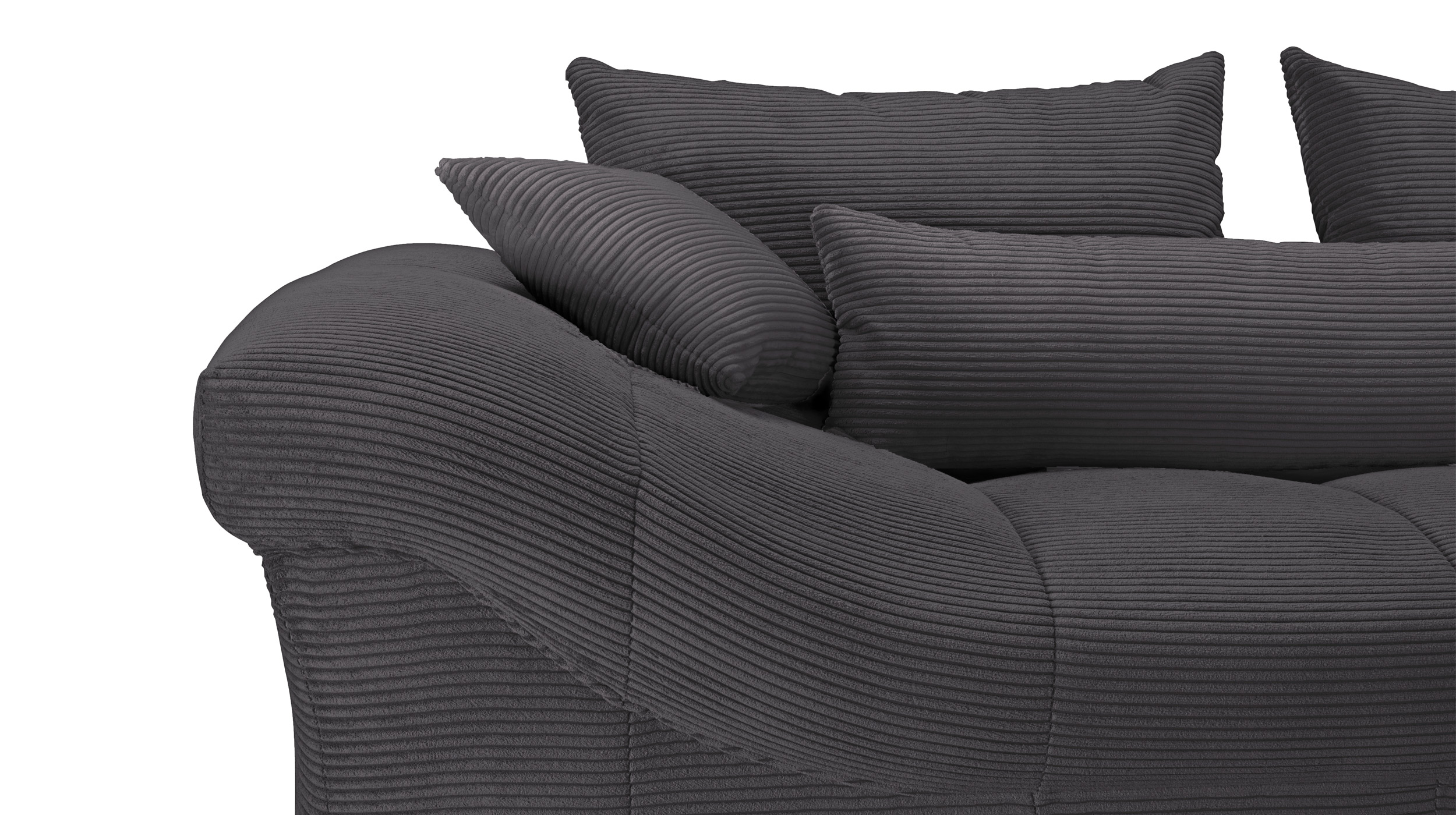 Ecksofa Cord anthrazit 335 x 225 cm - VERONA