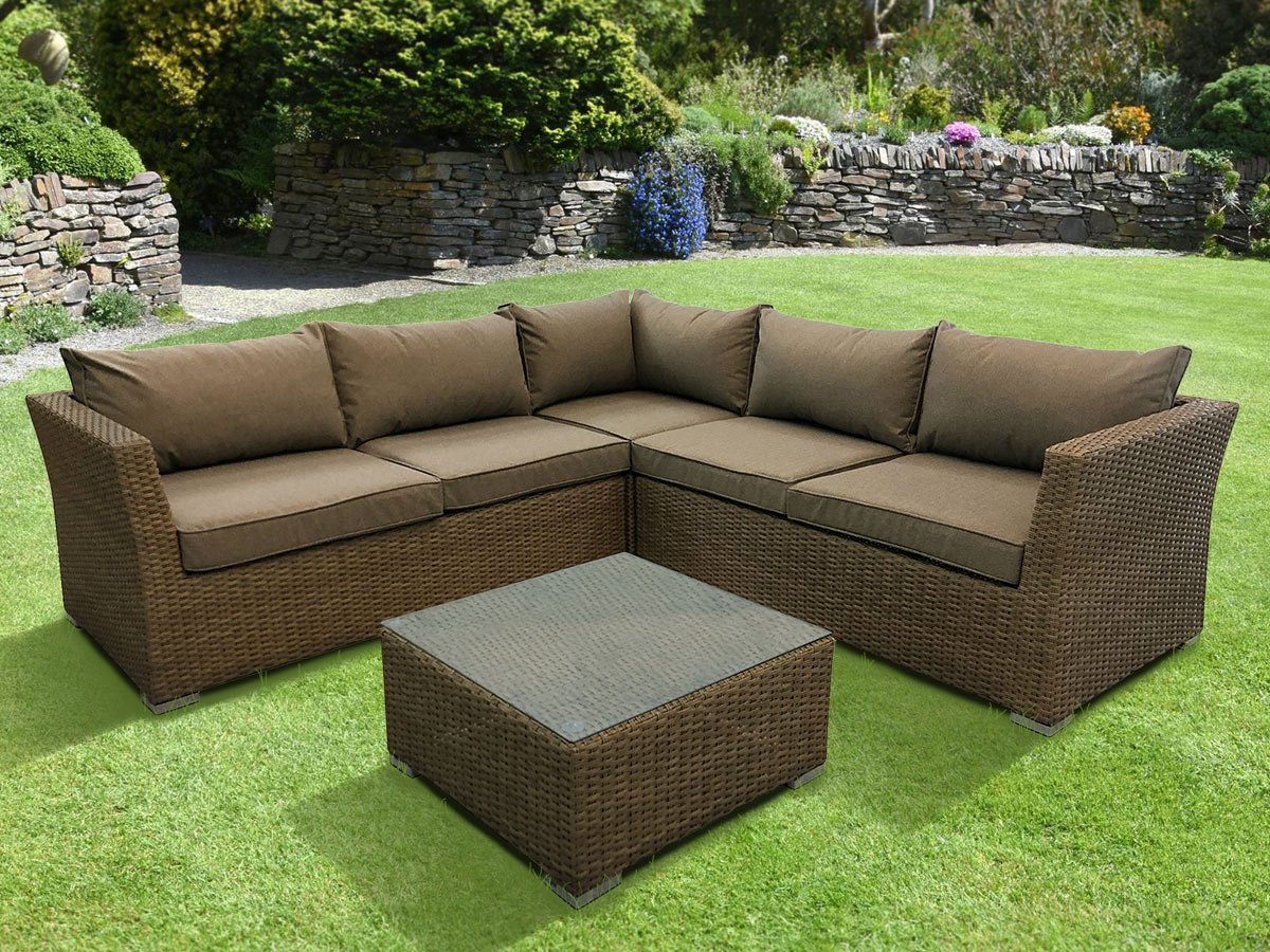Gartenmöbel Set Eckbank Lounge Tisch 66 x 66 cm - SUNNY Gartenmöbel Set Eckbank Lounge Tisch 66 x 66 cm - SUNNY