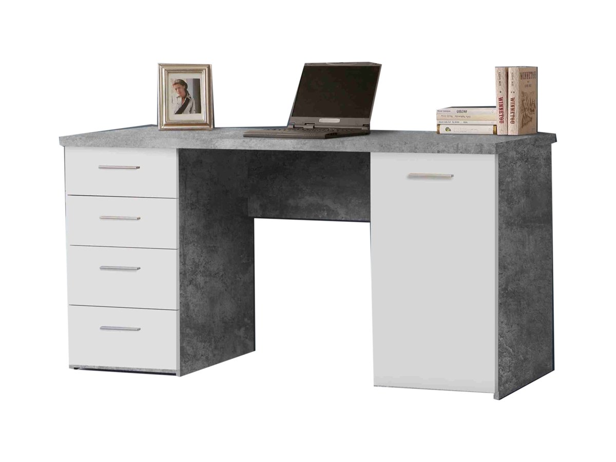 Computerschreibtisch Betonoptik-weiß 145 cm - NET Computerschreibtisch Betonoptik-weiß 145 cm - NET