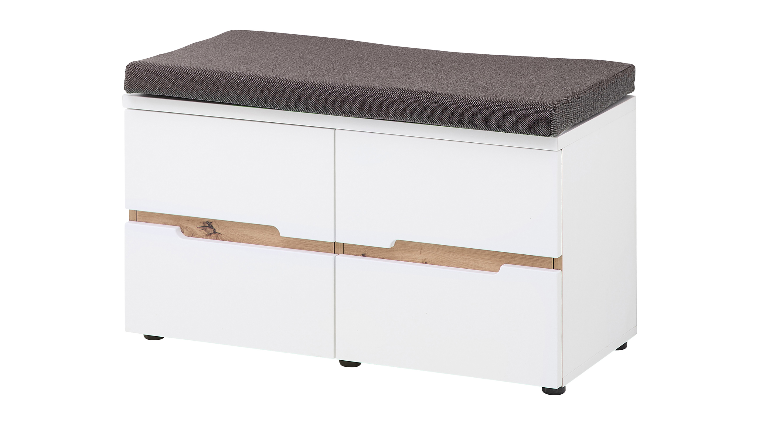 Garderobenbank mit Stauraum weiß - Artisan Eiche 80 cm - MEMPHIS Garderobenbank mit Stauraum weiß - Artisan Eiche 80 cm - MEMPHIS