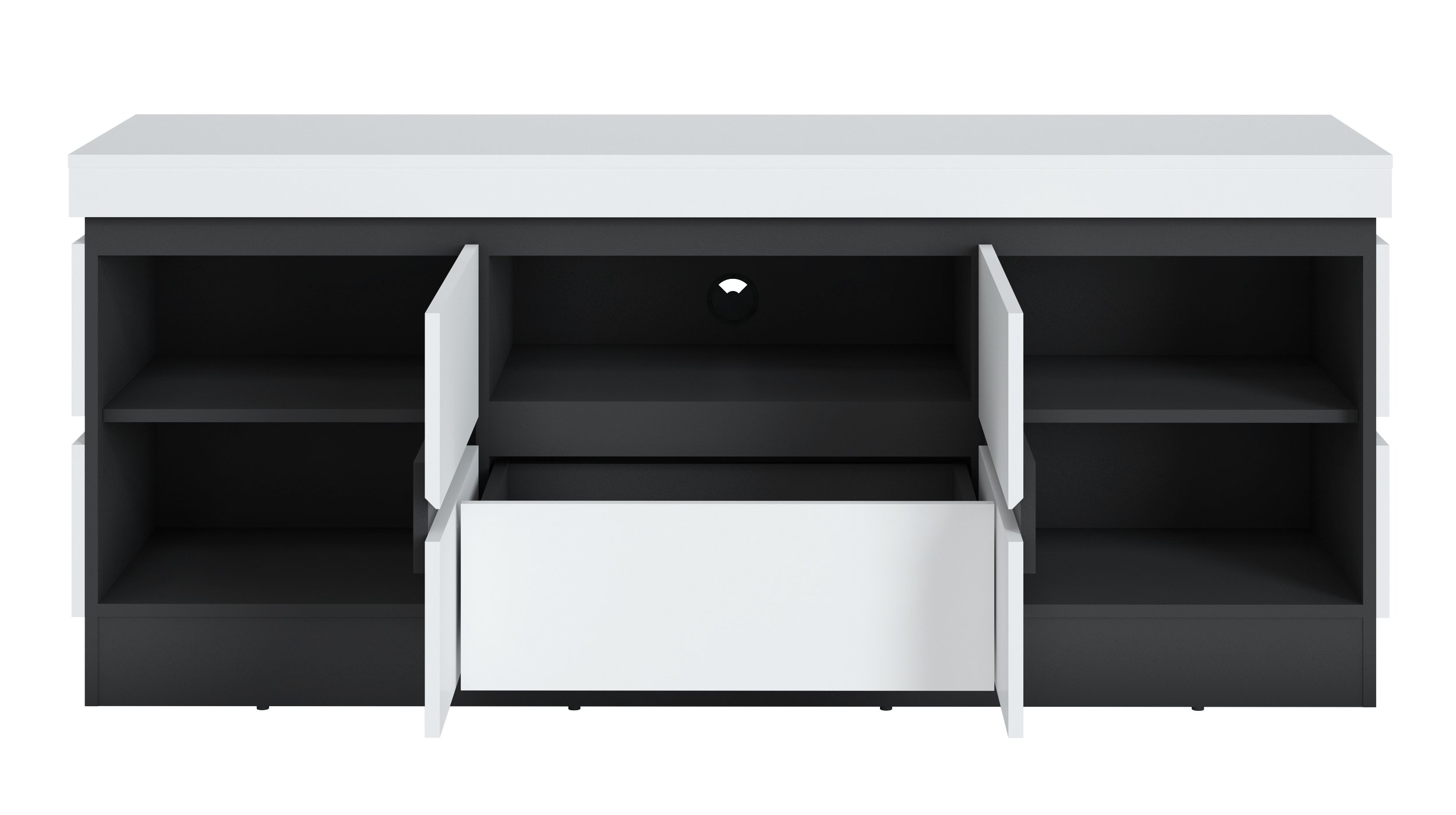 TV - Lowboard alpinweiß anthrazit 161 cm - CAMPANIA