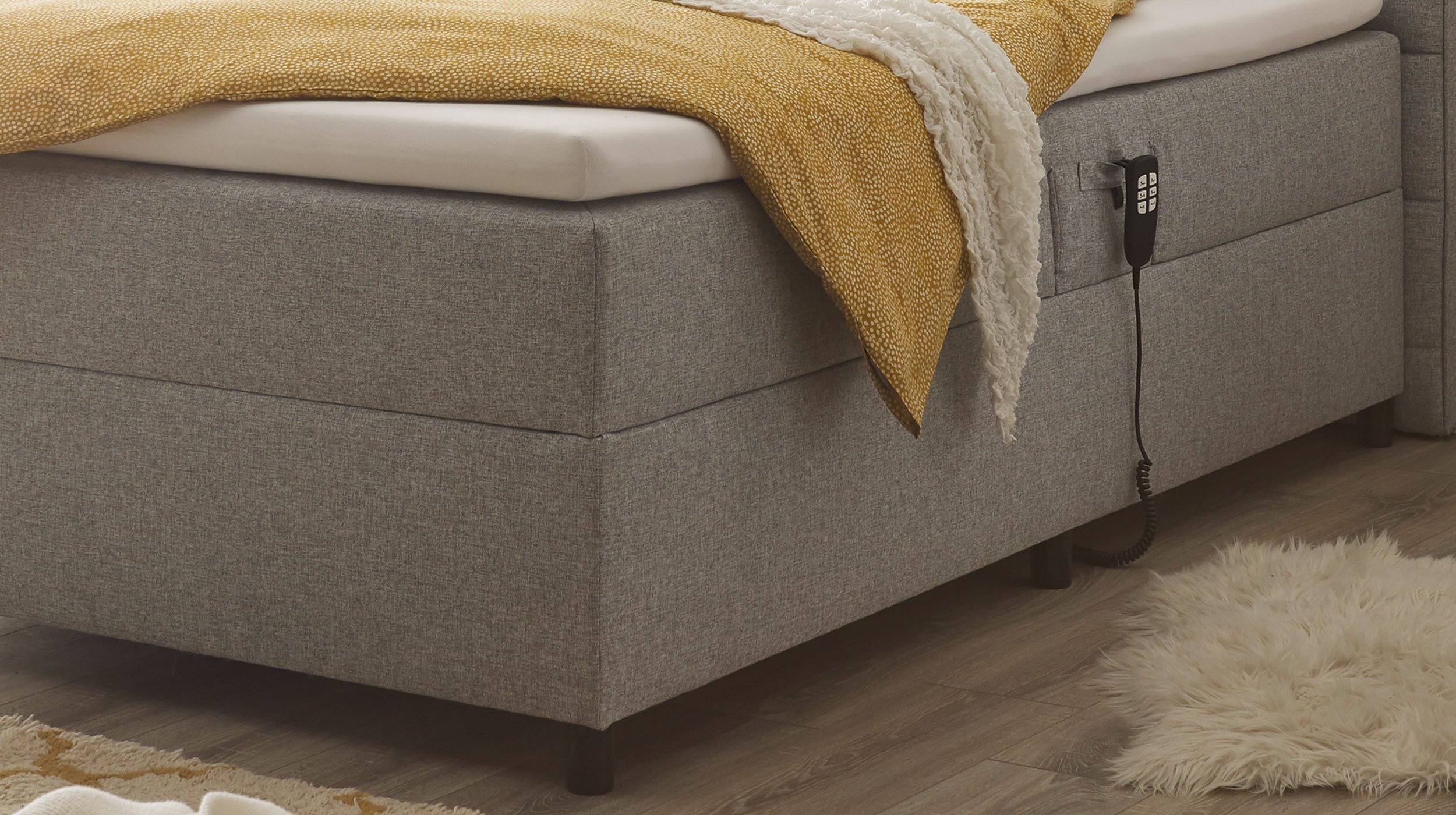 Boxbett 120 x 200 cm grau Stoffbezug elektrisch - MARIBORSKO