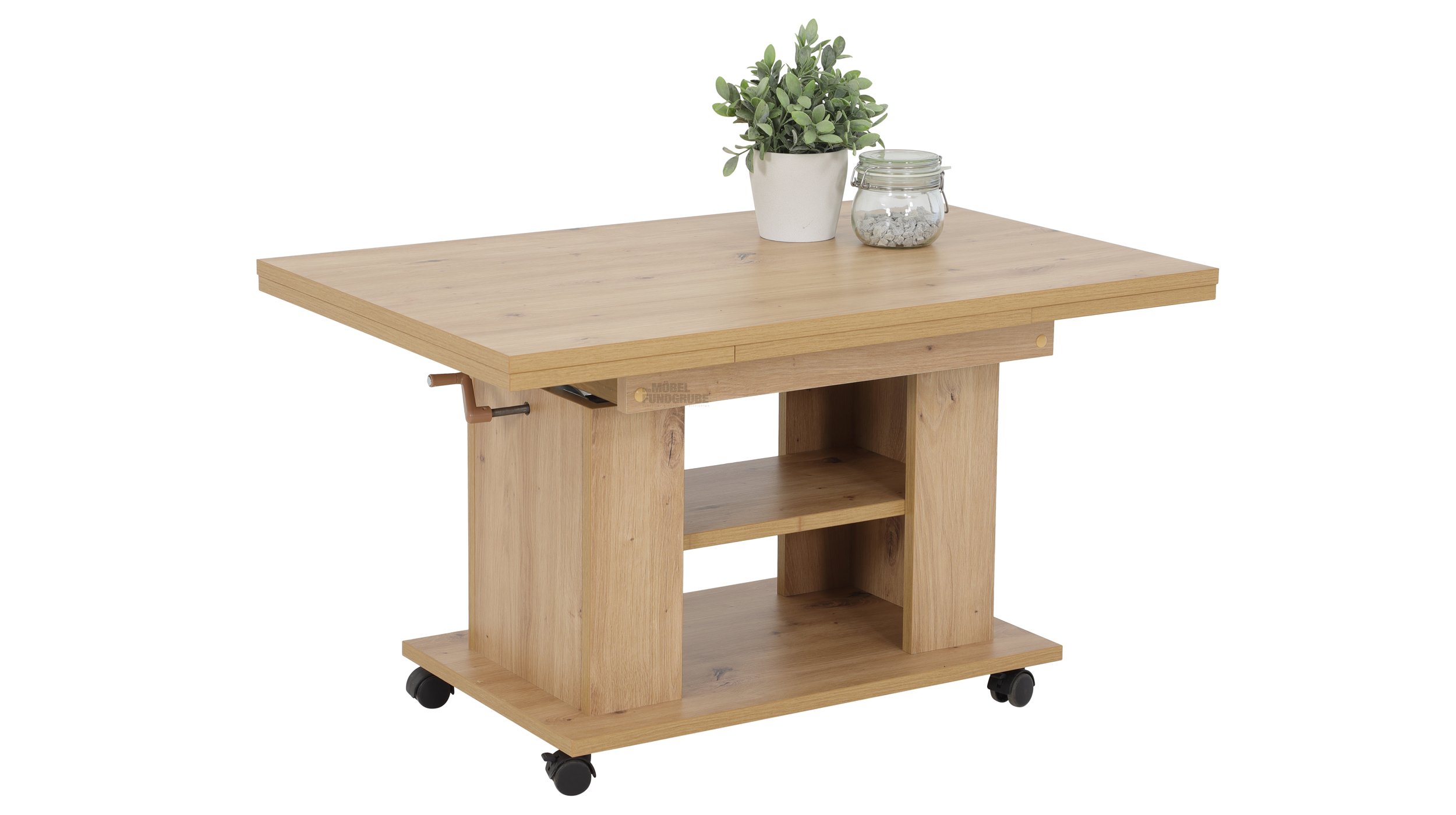 Couchtisch Artisan Eiche 90 x 60 cm ausziehbar - JAKOB Couchtisch Artisan Eiche 90 x 60 cm ausziehbar - JAKOB