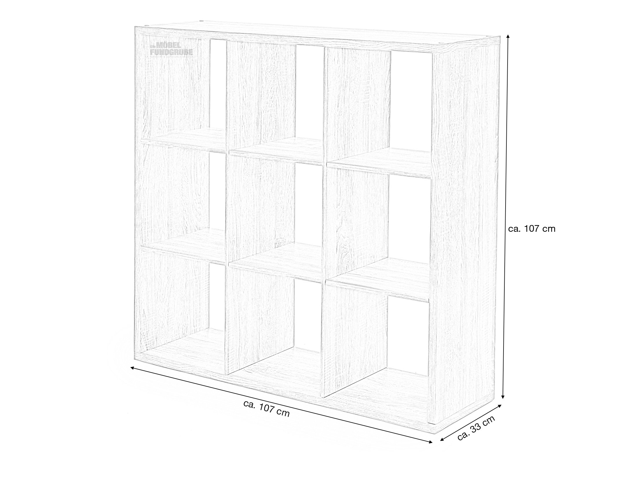 Standregal Sonoma Eiche 107 x 107 cm - 9 Fächer - MAX