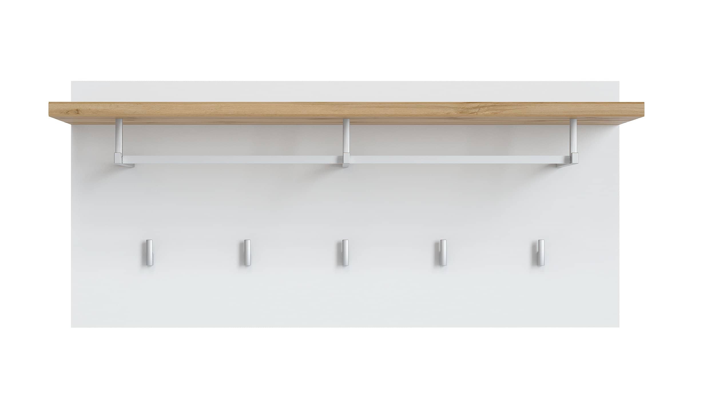 Wandgarderobe alpinweiß - Wotan Eiche Paneel 90 cm - HOLA