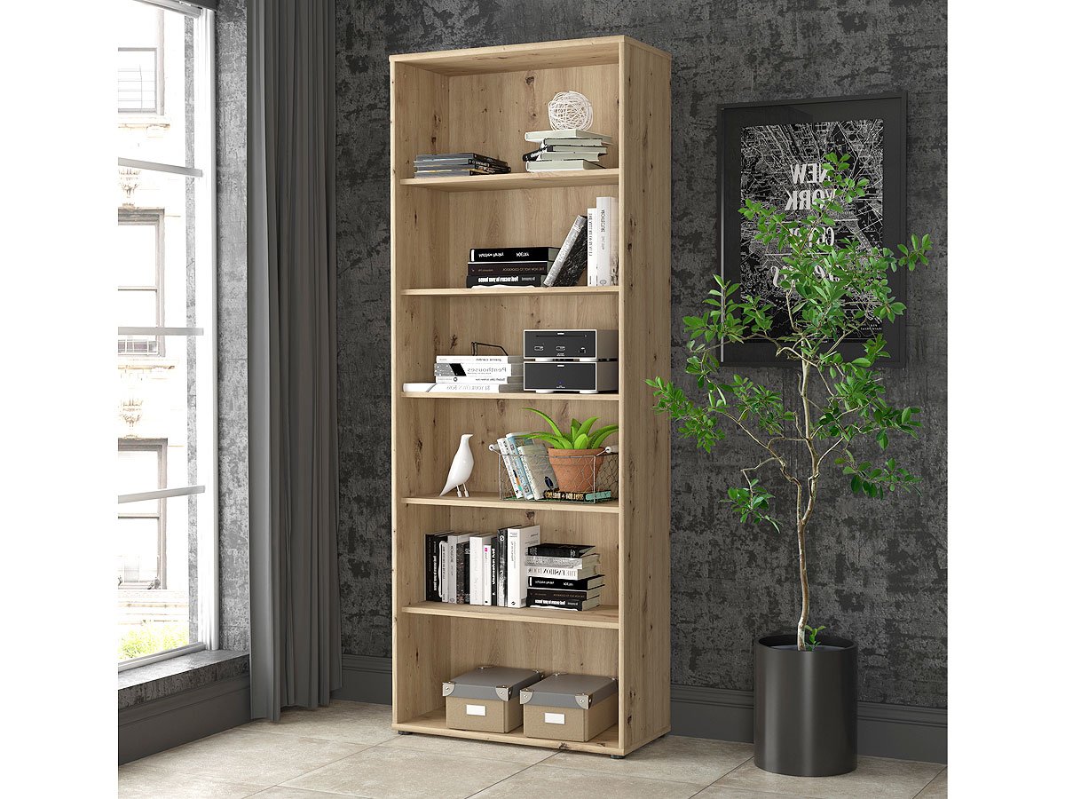 Bücherregal Standregal Artisan Eiche 74 x 198 cm - TEMPRA