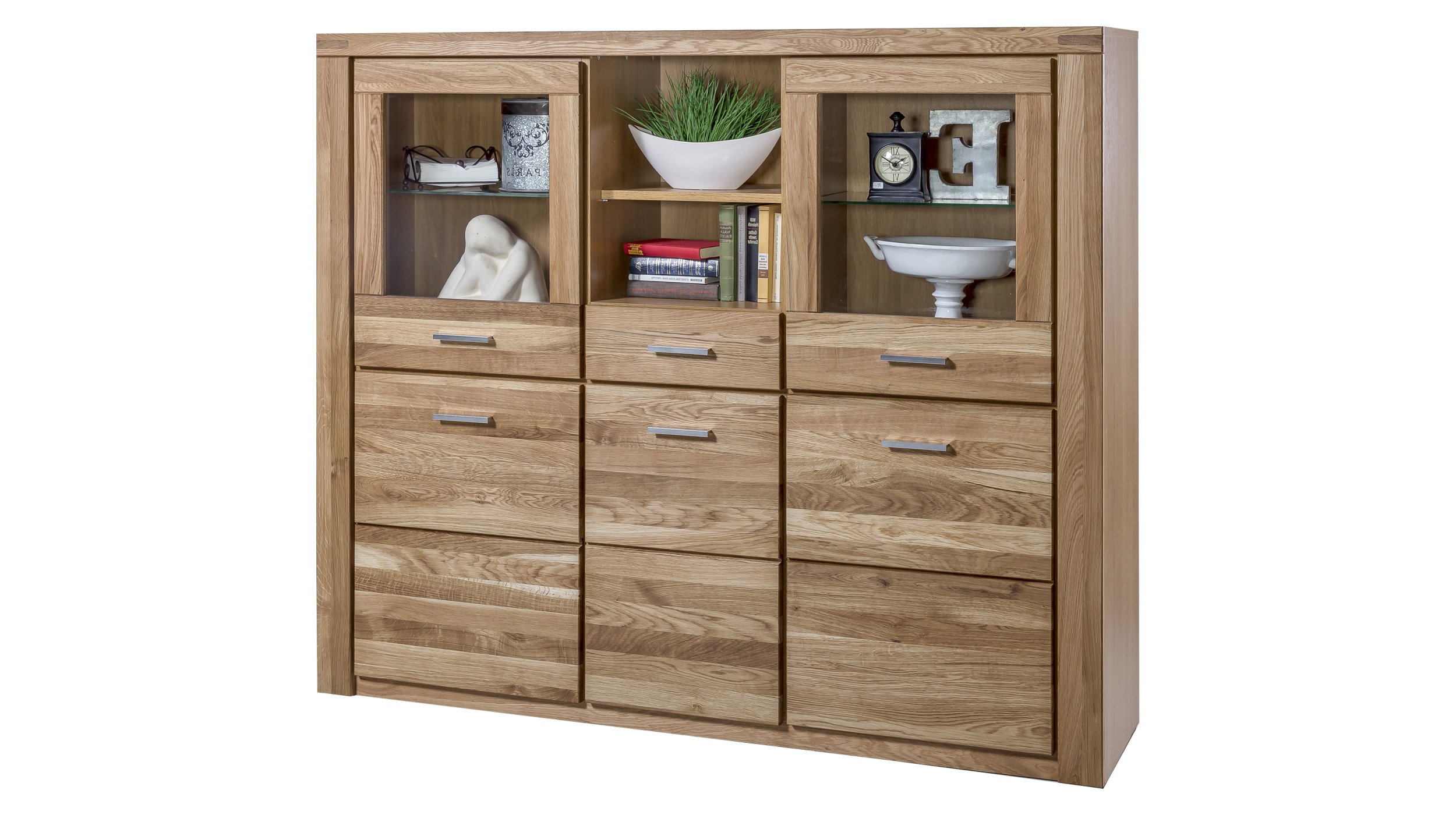 Highboard Wildeiche teilmassiv geölt 159 cm - FREYJA Highboard Wildeiche teilmassiv geölt 159 cm - FREYJA