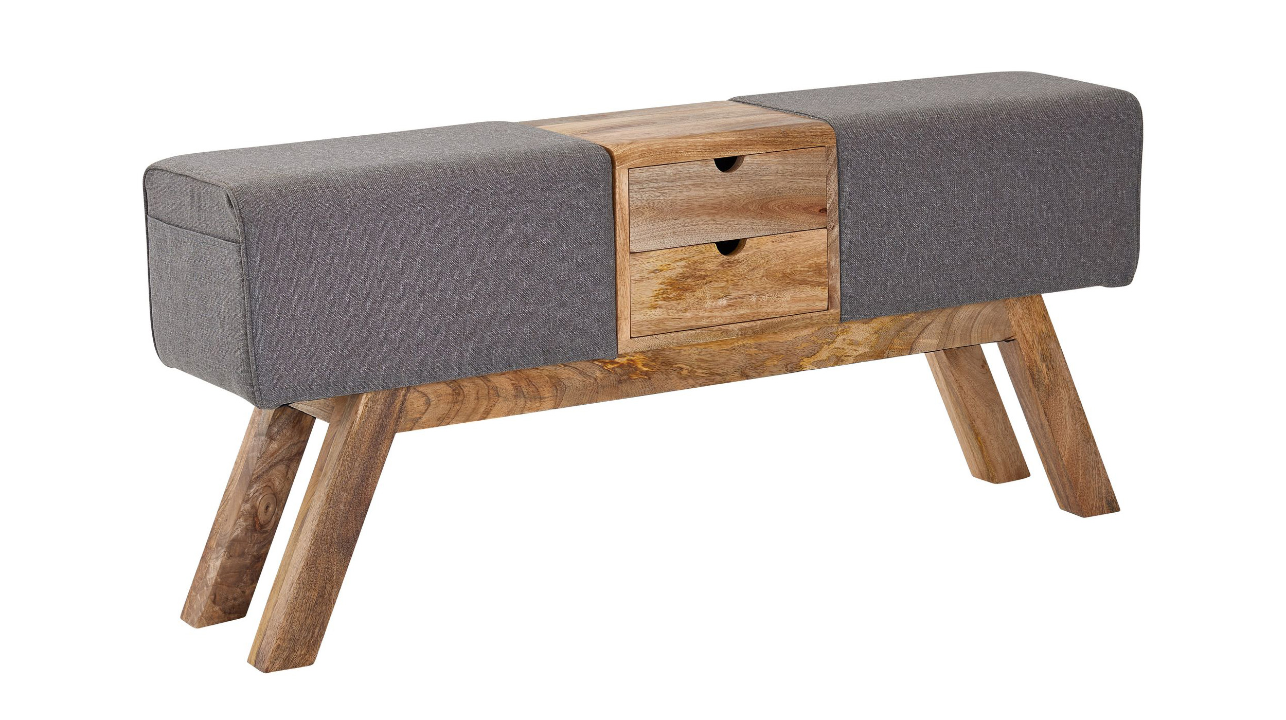Sitzbank mit Schubladen 120 cm Mango lackiert - TUVA Sitzbank mit Schubladen 120 cm Mango lackiert - TUVA